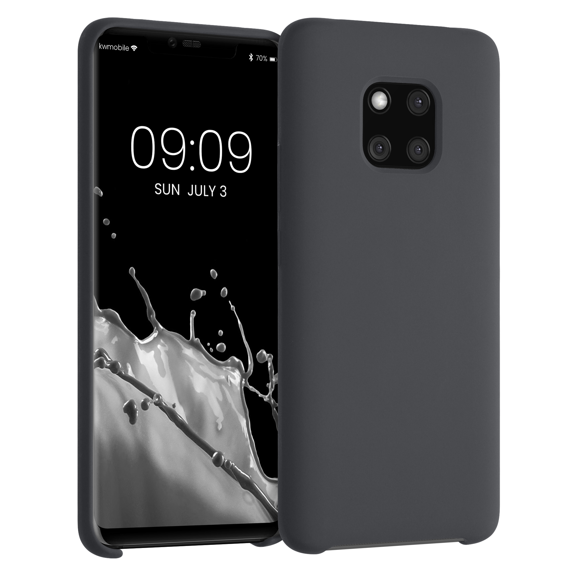Silikonový kryt pro Huawei Mate 20 Pro, nárazuvzdorný, pro bezdrátové nabíjení kwmobile ‑ matná černá