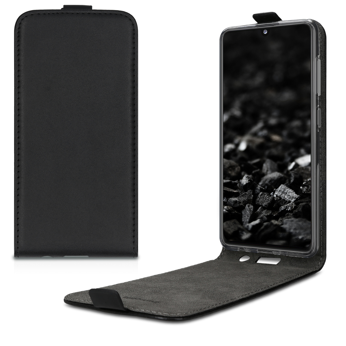 Flip pouzdro Samsung Galaxy A41 kwmobile PU kůže vertikální s magnetem Černá