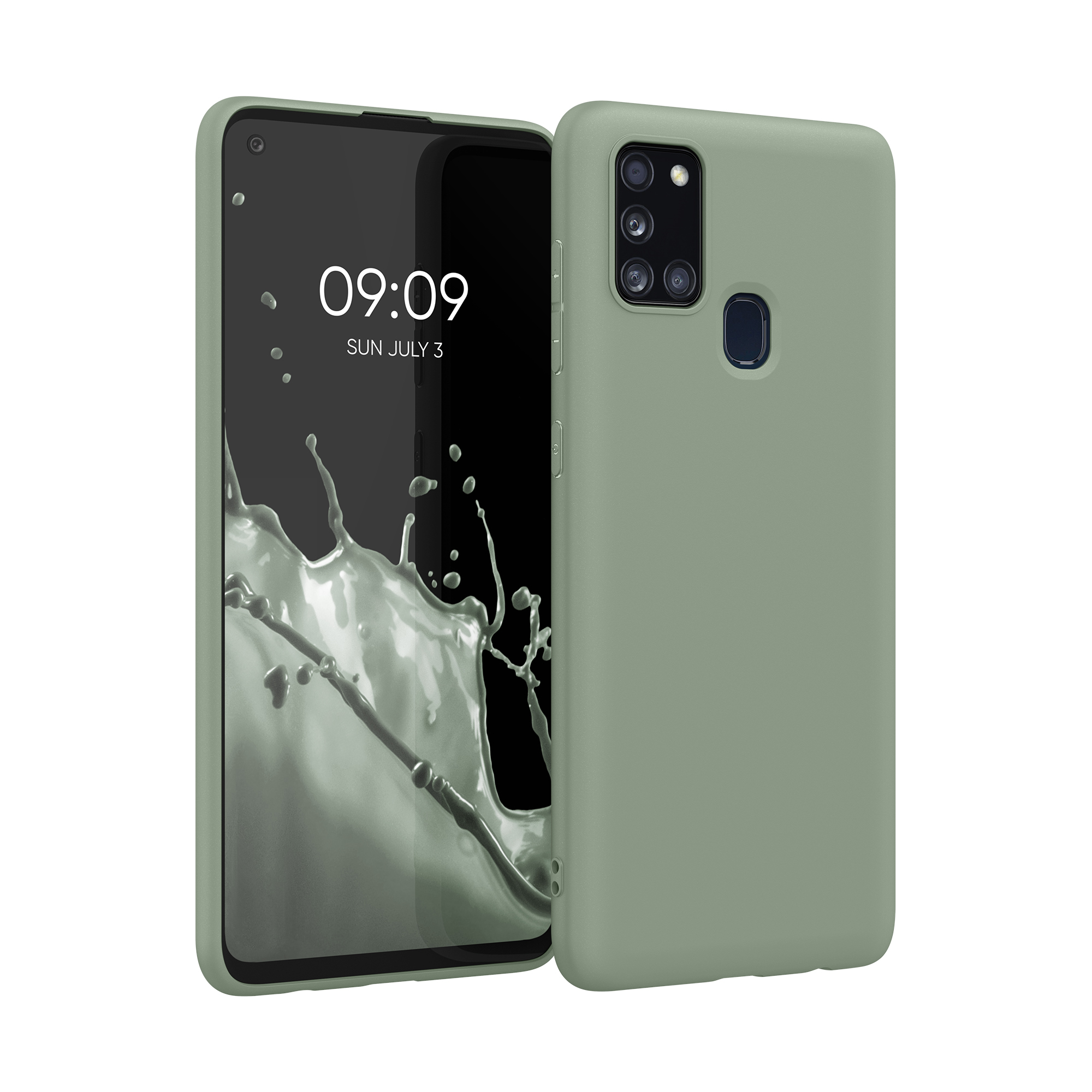 Kryt na mobil Samsung Galaxy A21s kwmobile TPU Šedo-zelená