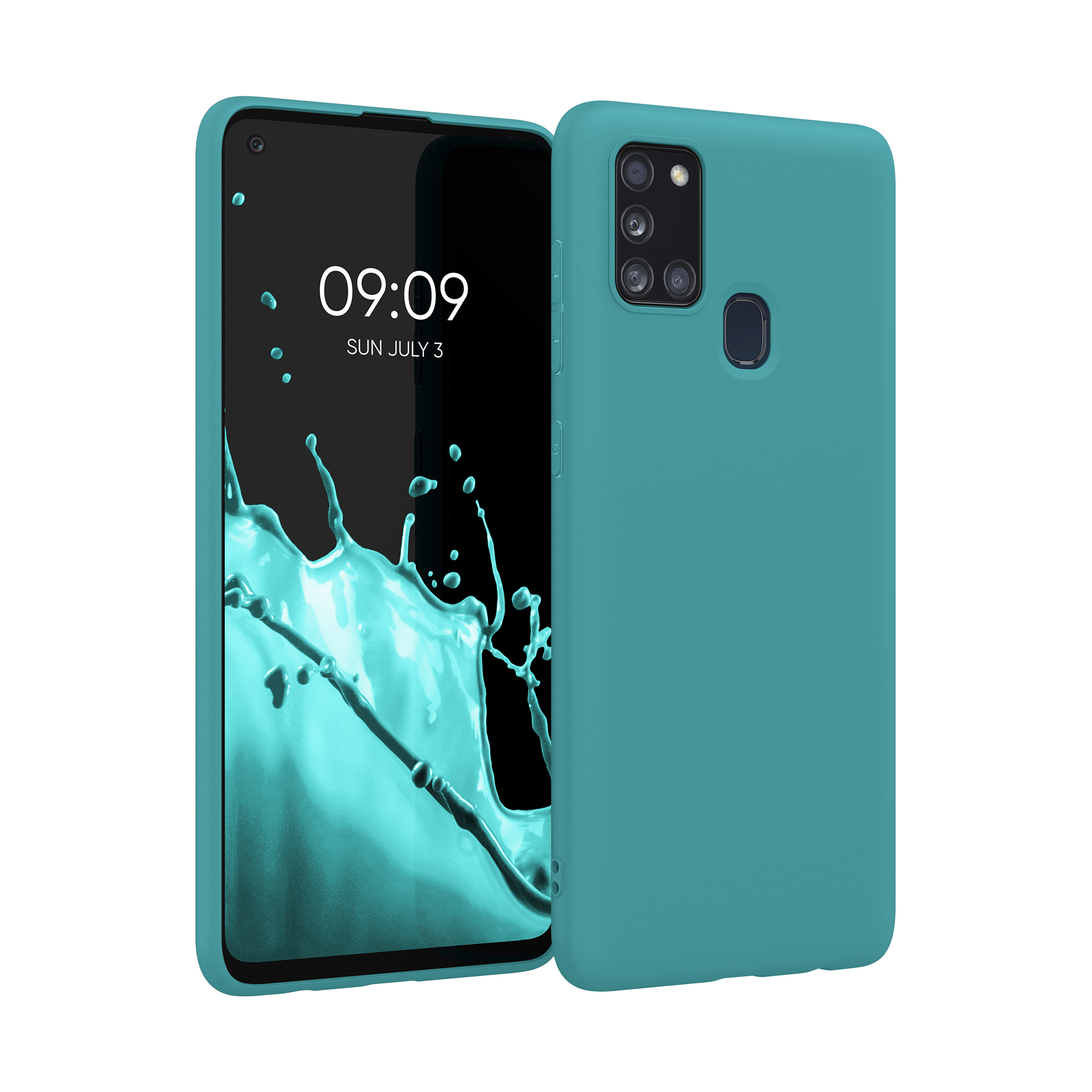 Kryt na mobil Samsung Galaxy A21s kwmobile TPU matně petrolejový