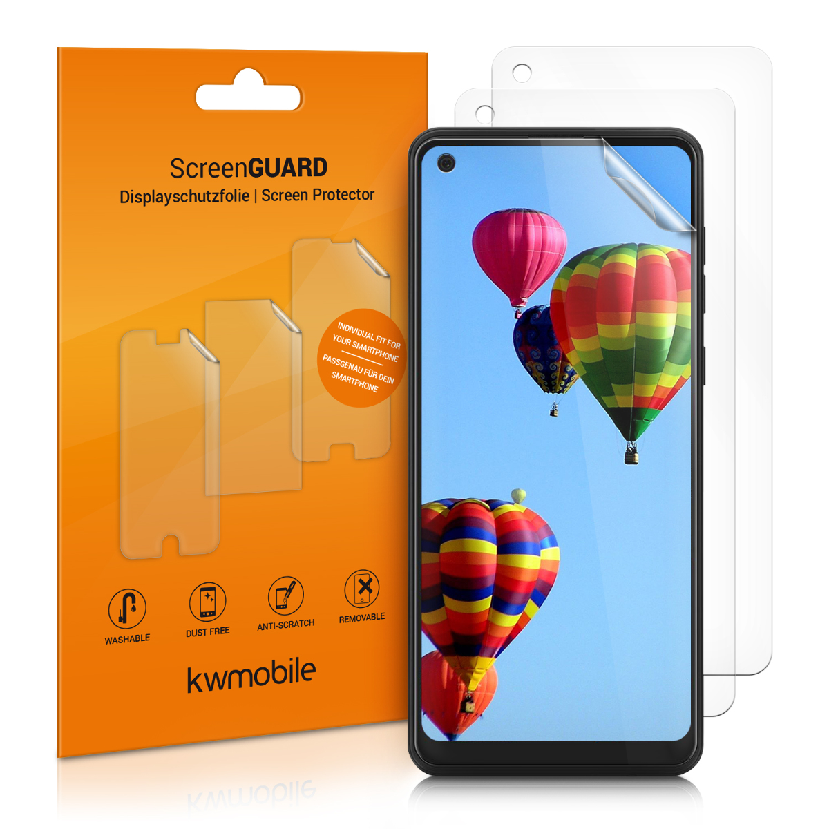 Ochranná fólie Samsung Galaxy A21s kwmobile 3 ks ultra čirá transparentní