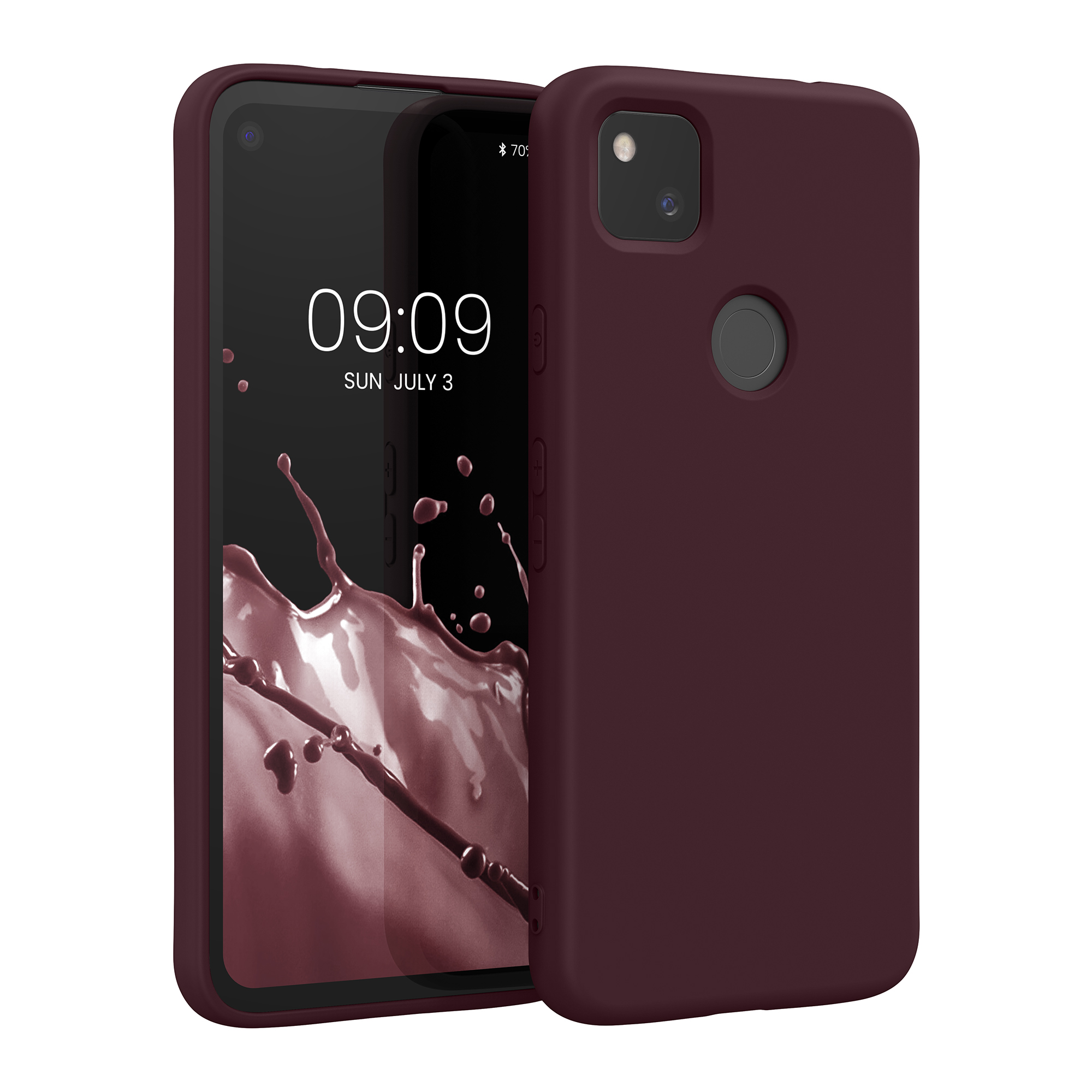 TPU kryt pro Google Pixel 4a s mikrovláknem kwmobile ‑ vínově fialová