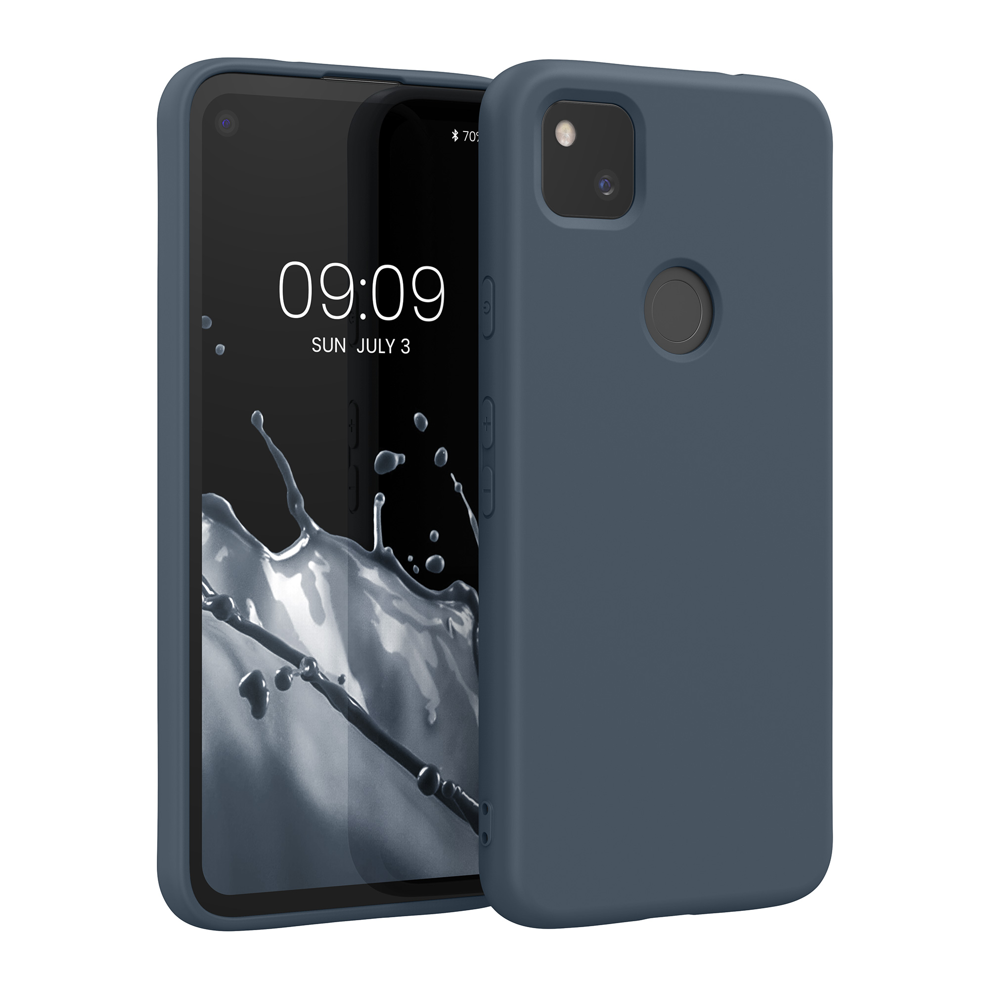 TPU kryt pro Google Pixel 4a s mikrovláknem kwmobile ‑ tmavě břidlicová