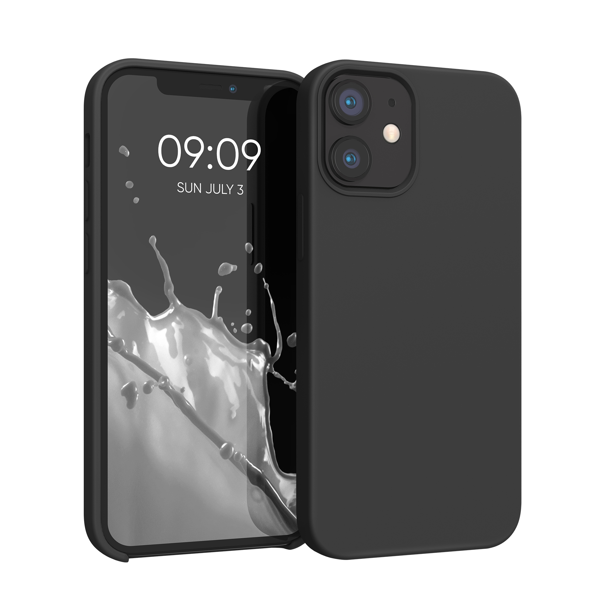 Silikonový kryt kwmobile pro iPhone 12 mini - černá