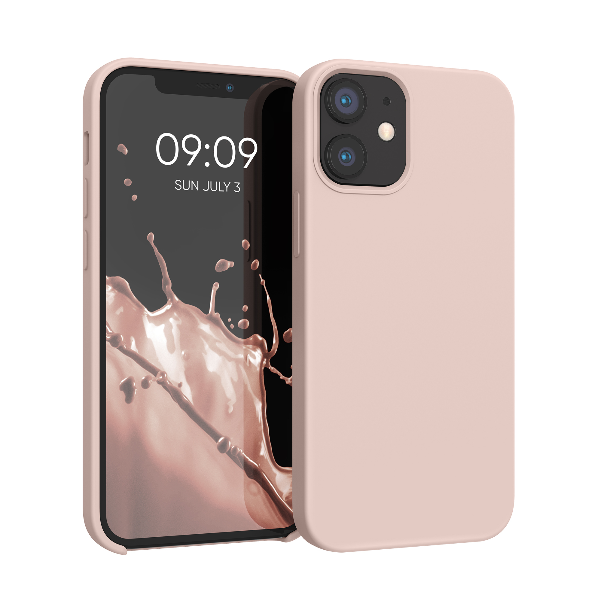 Silikonový kryt kwmobile pro iPhone 12 mini - pudrově růžová