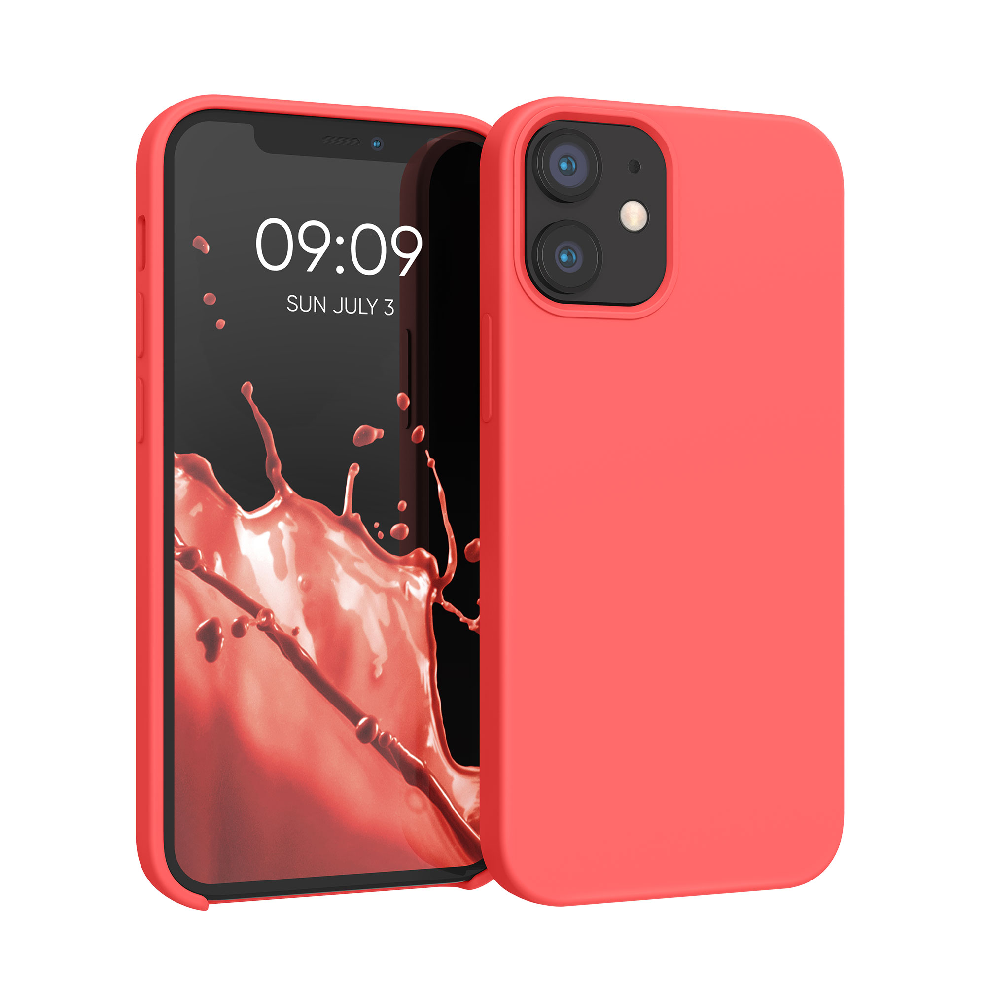 Silikonový kryt kwmobile pro iPhone 12 mini - výrazná korálová