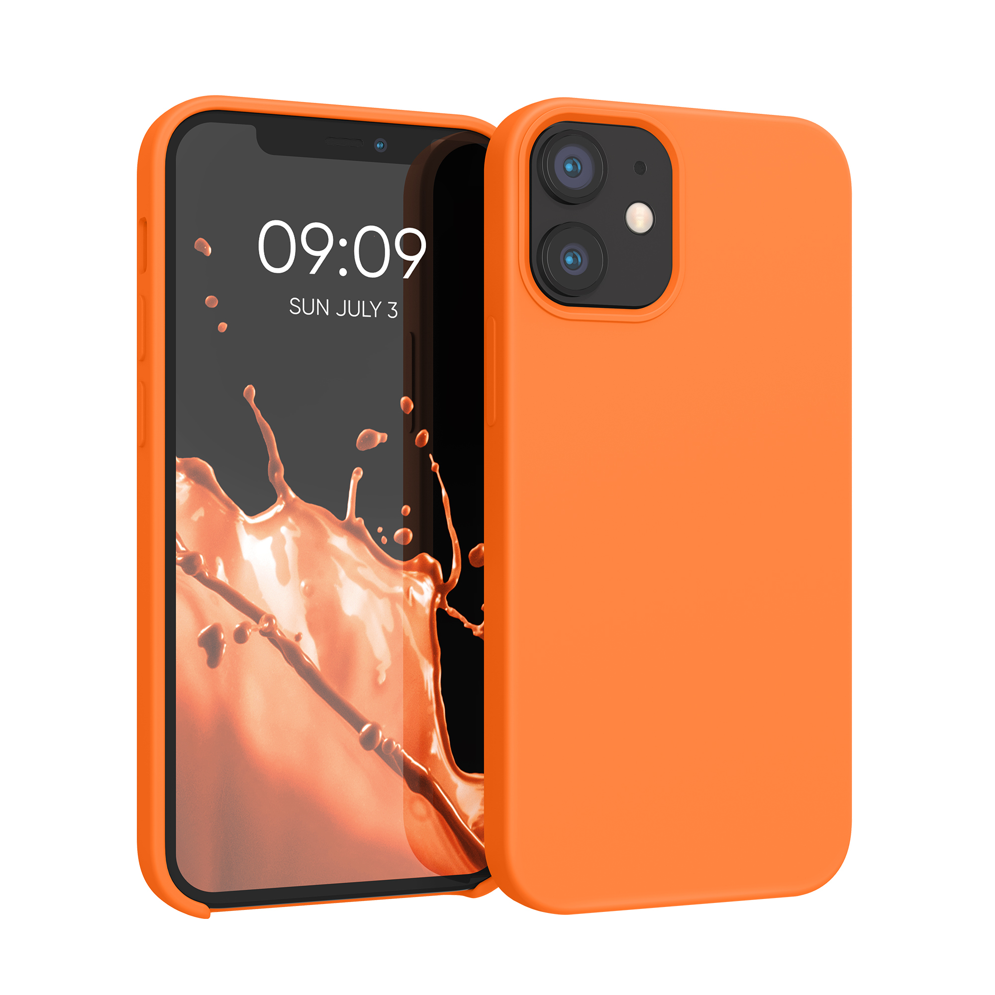 Silikonový kryt kwmobile pro iPhone 12 mini - ovocná oranžová