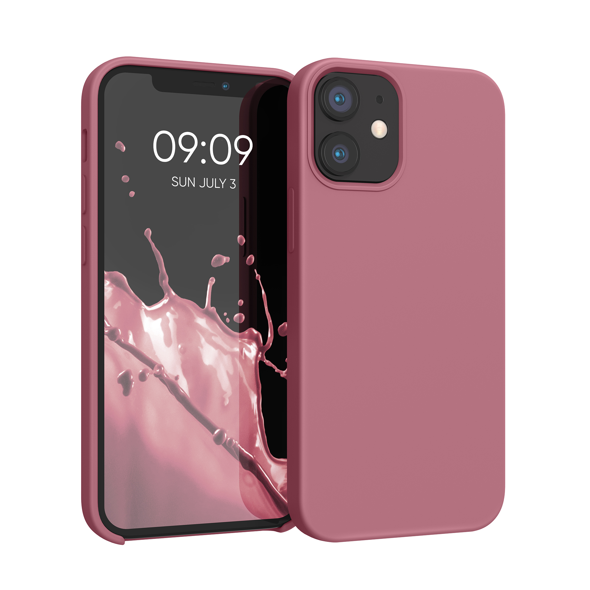 Silikonový kryt kwmobile pro iPhone 12 mini - tmavě růžová