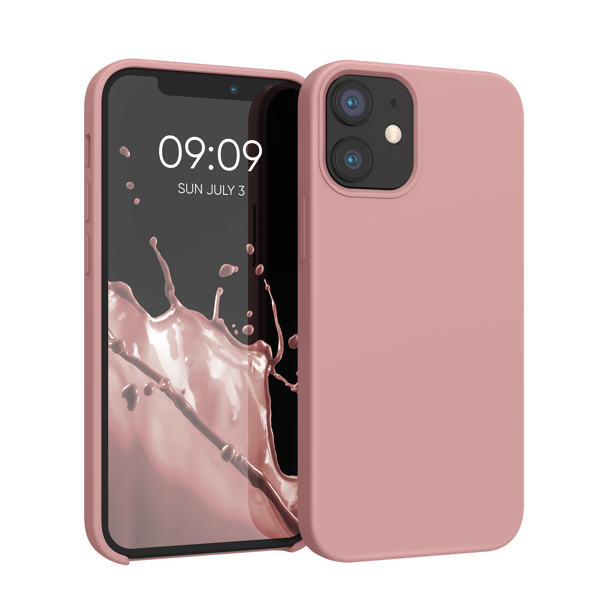 Silikonový kryt kwmobile pro iPhone 12 mini - zimní růžová