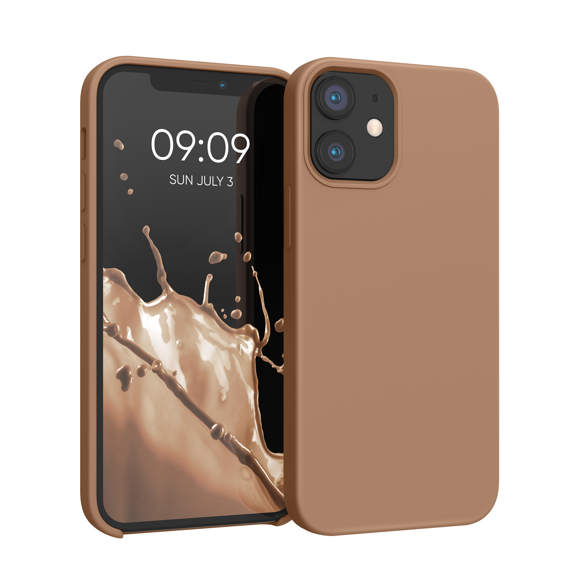 Silikonový kryt kwmobile pro iPhone 12 mini - cappuccino