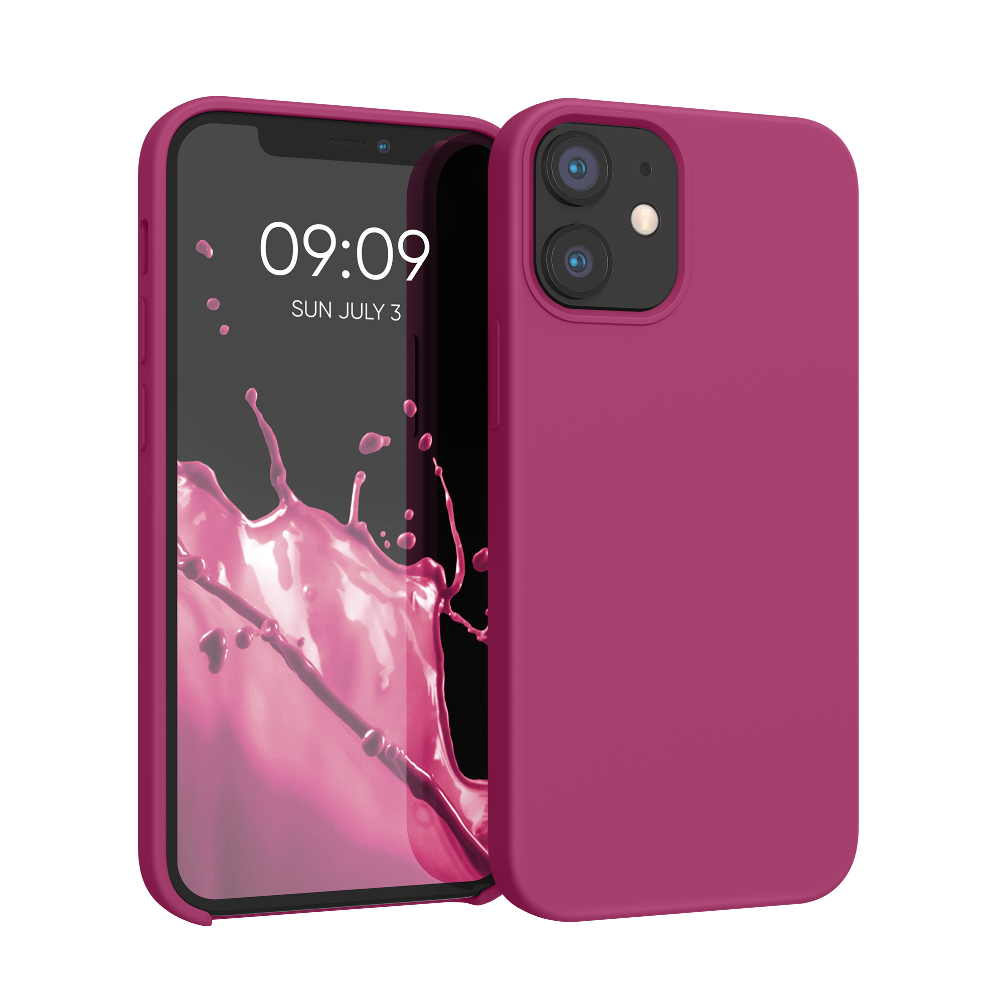 Silikonový kryt kwmobile pro iPhone 12 mini - malinově růžová