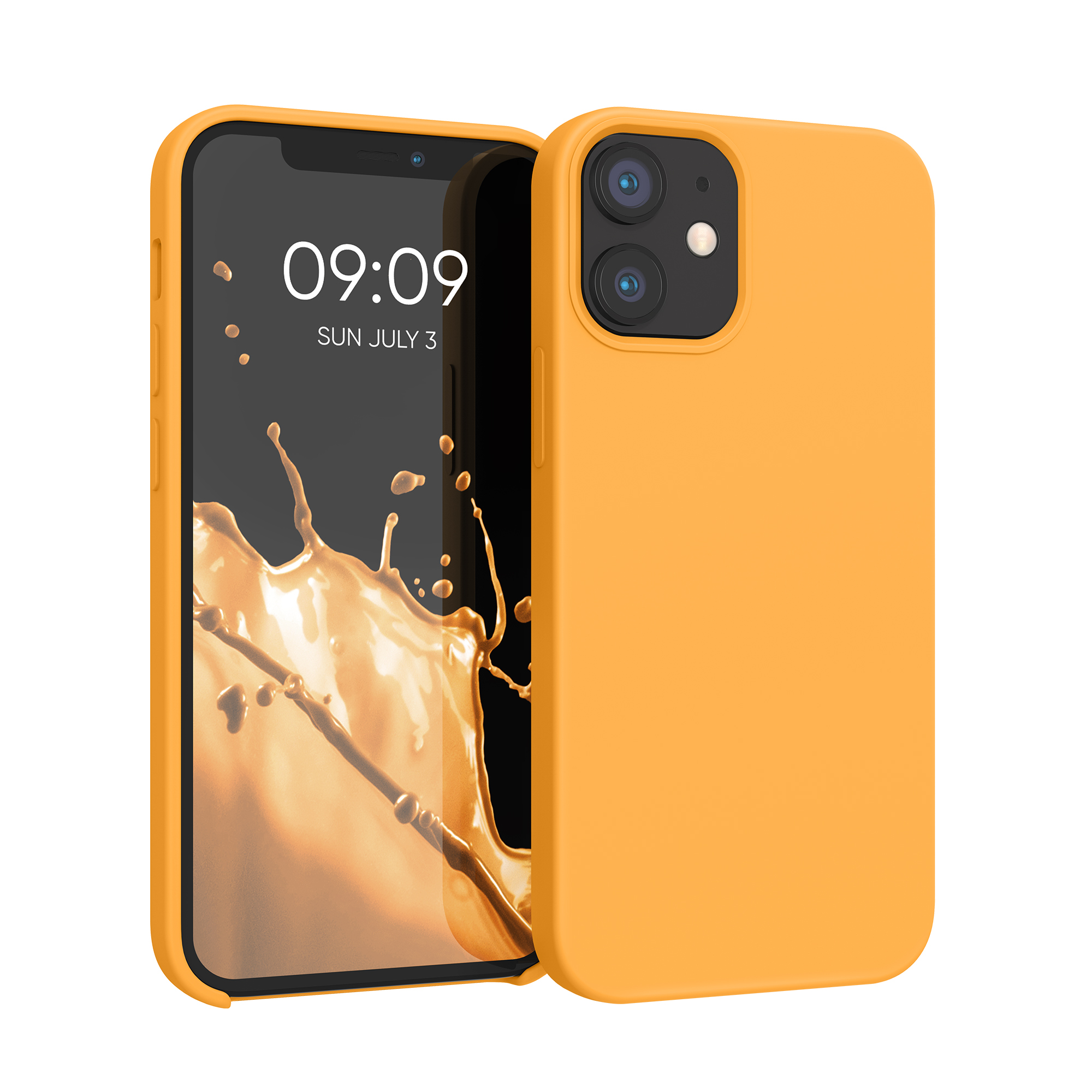 Silikonový kryt kwmobile pro iPhone 12 mini - měsíčkově žlutá