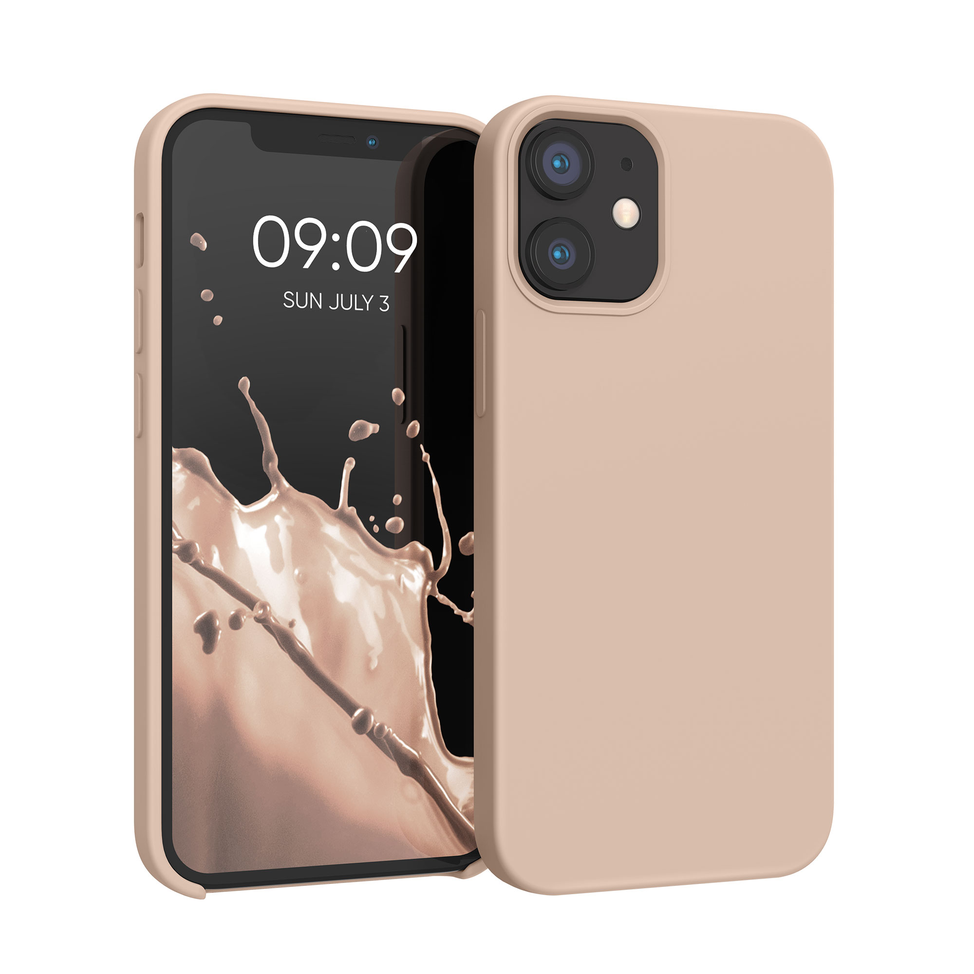 Silikonový kryt kwmobile pro iPhone 12 mini - kokosová