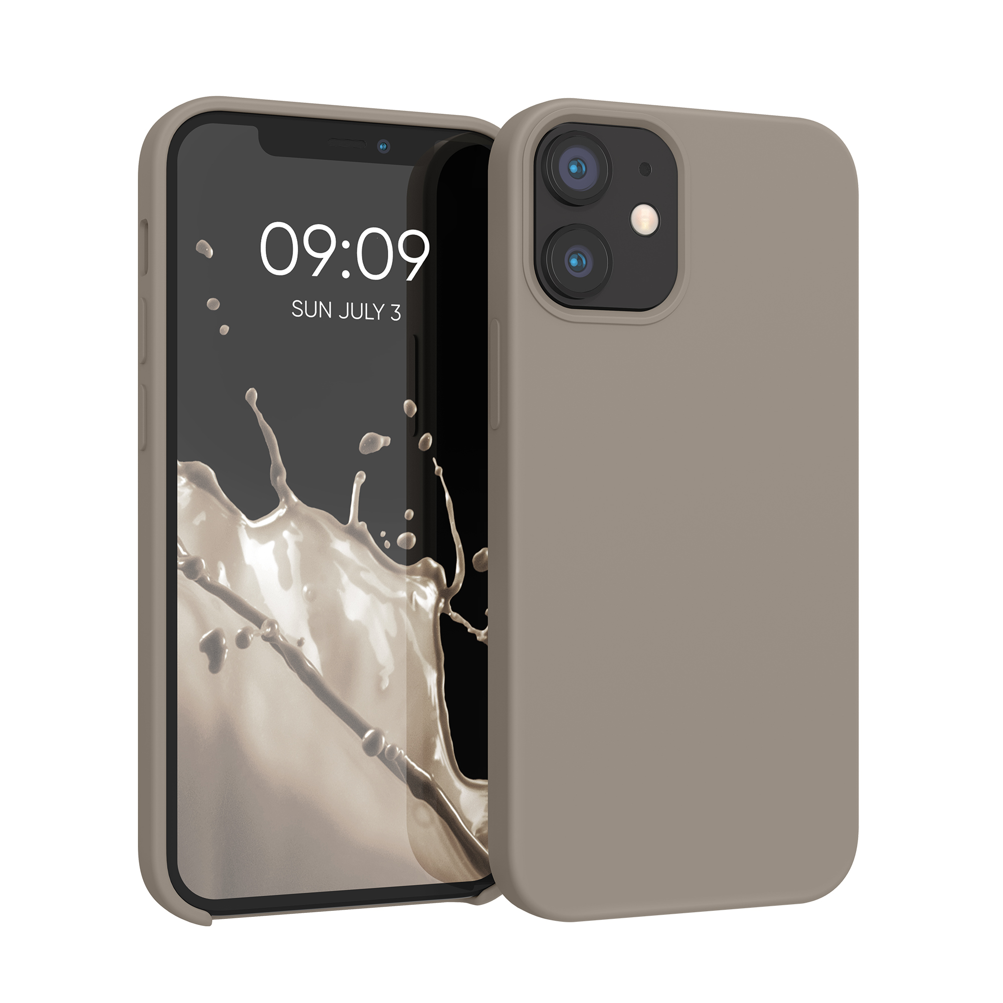 Silikonový kryt kwmobile pro iPhone 12 mini - taupe
