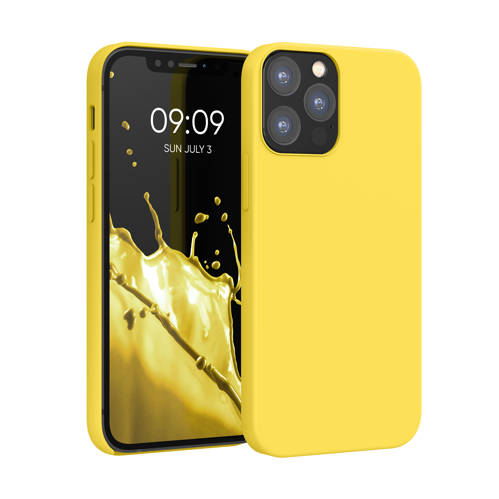 Silikonový kryt kwmobile pro iPhone 12 / iPhone 12 Pro - zářivě žlutá