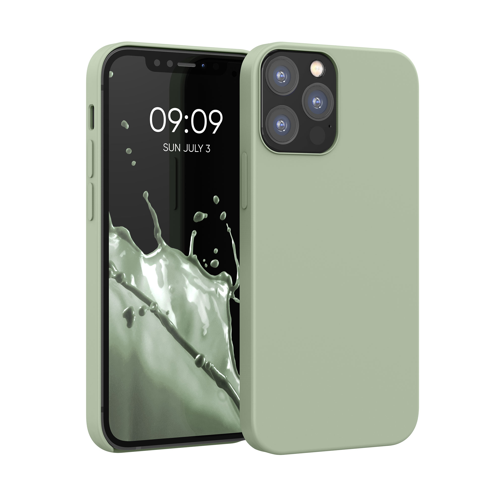 Silikonový kryt kwmobile pro iPhone 12 / iPhone 12 Pro - šedozelená