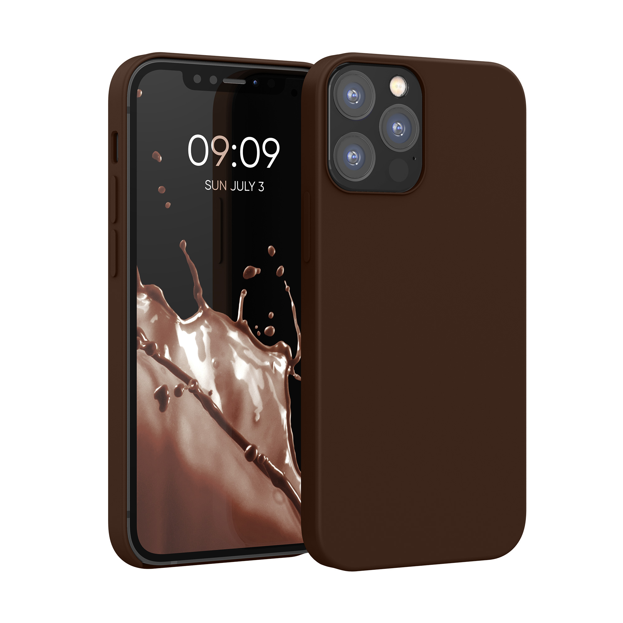 Silikonový kryt kwmobile pro iPhone 12 / iPhone 12 Pro - čokoládová