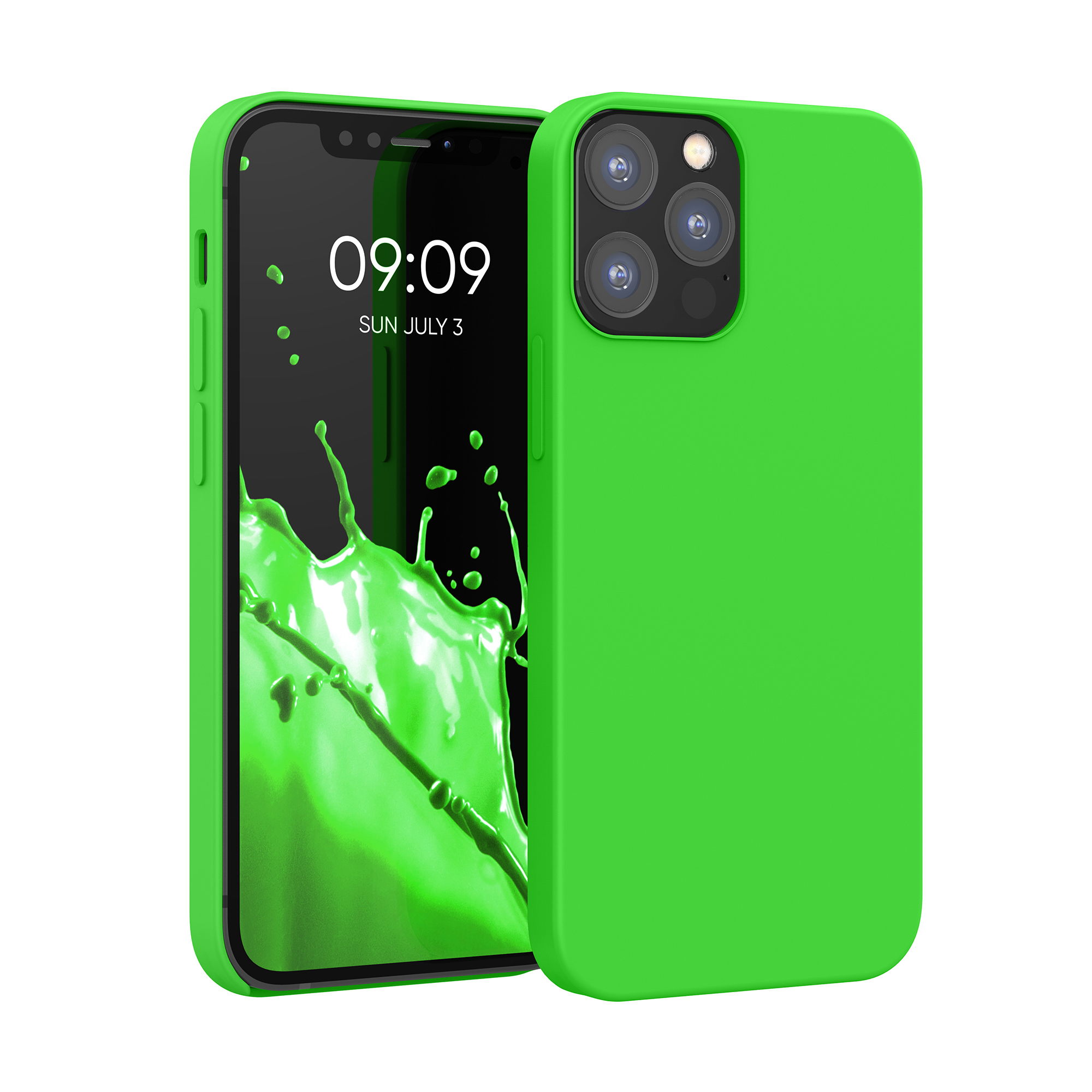 Silikonový kryt kwmobile pro iPhone 12 / iPhone 12 Pro - neonově zelená
