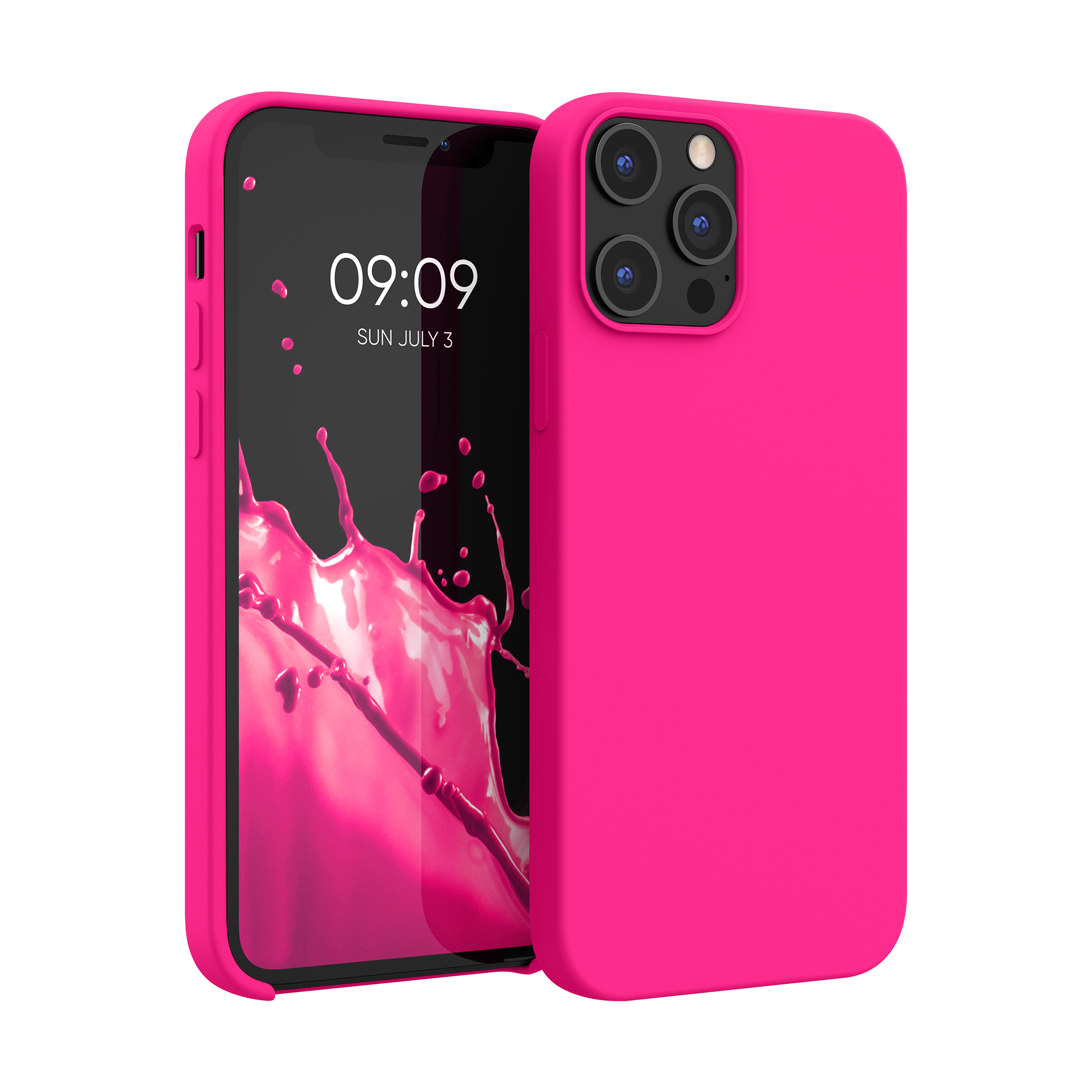 Silikonový kryt kwmobile pro iPhone 12 Pro Max - neonově růžová