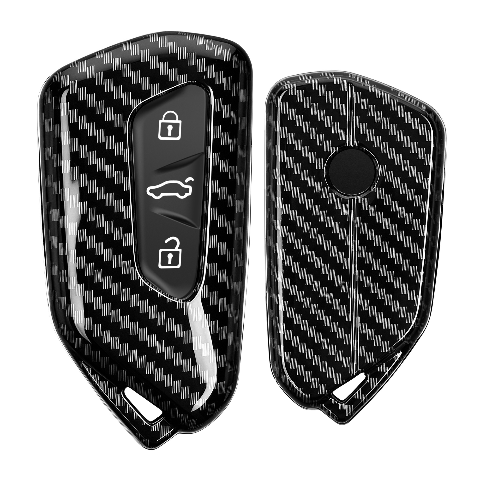Pouzdro na klíč od auta kwmobile pro VW Golf 8, ID.3/ID.4/ID.5/ID.7, Seat/Škoda/Cupra - karbonově černá