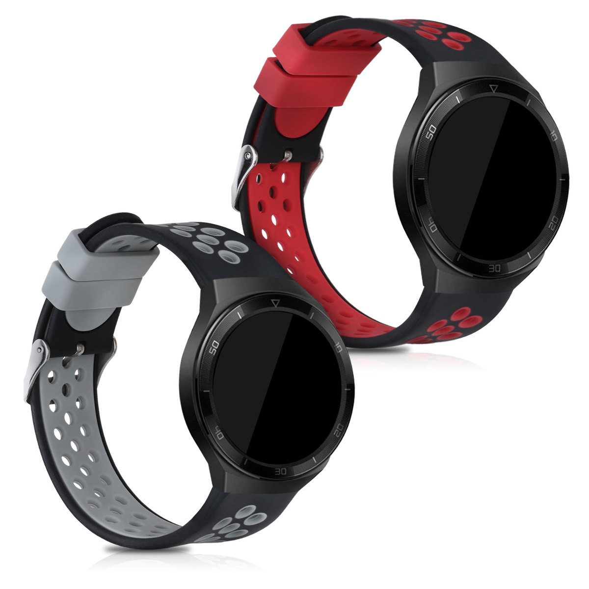 Náhradní řemínky Huawei Watch GT 2e sada 2 ks černá/červená/černá/šedá kwmobile