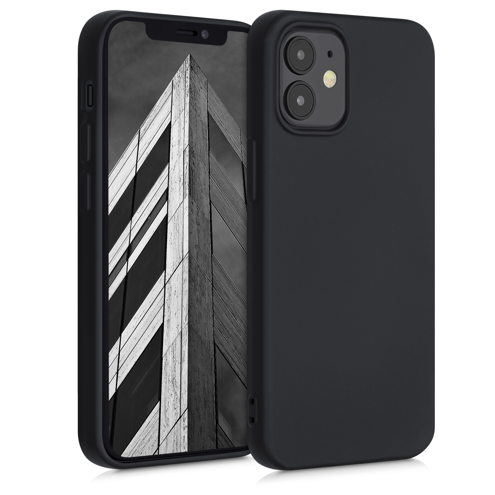 Silikonový kryt kwmobile pro iPhone 12 mini - černá matná