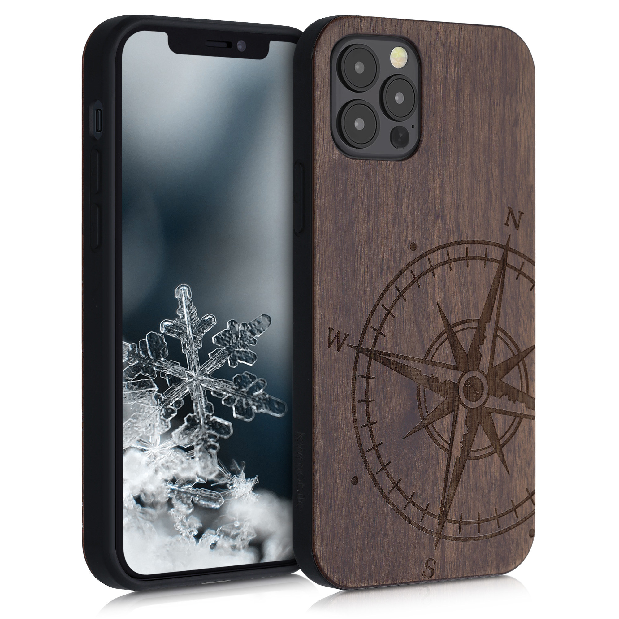 Kryt na mobil kwmobile iPhone 12 / iPhone 12 Pro - tmavě hnědá