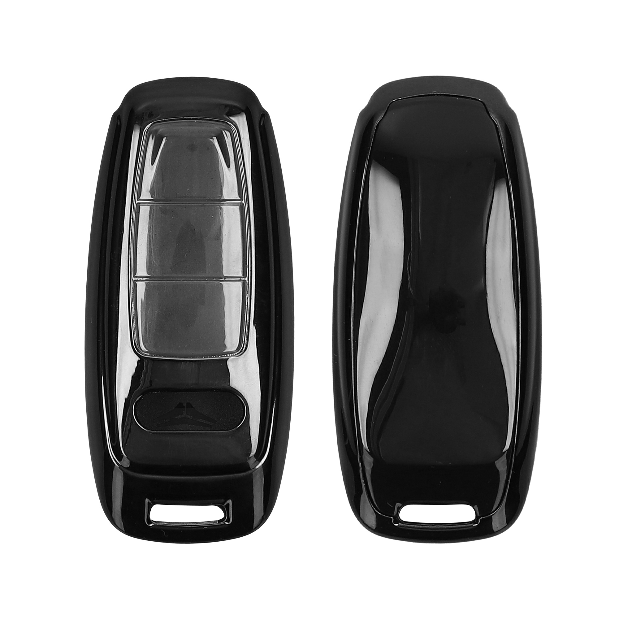Silikonové pouzdro na klíč od auta Audi A6-A8 Q7-Q8 Anti-Slip leskle černé