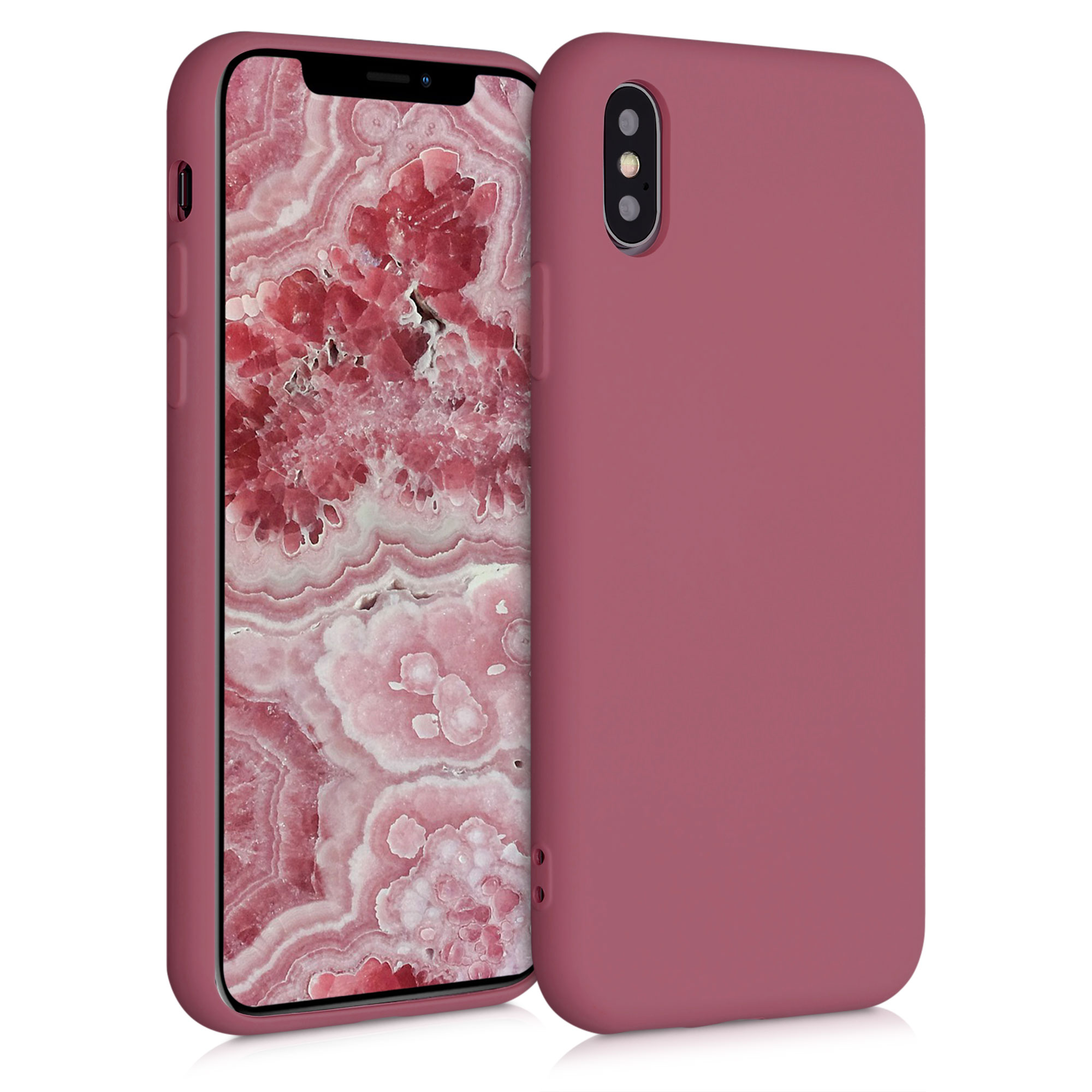 kwmobile kryt pro Apple iPhone XS - Slim ochranný TPU silikonový Phone obal - tmavě růžová