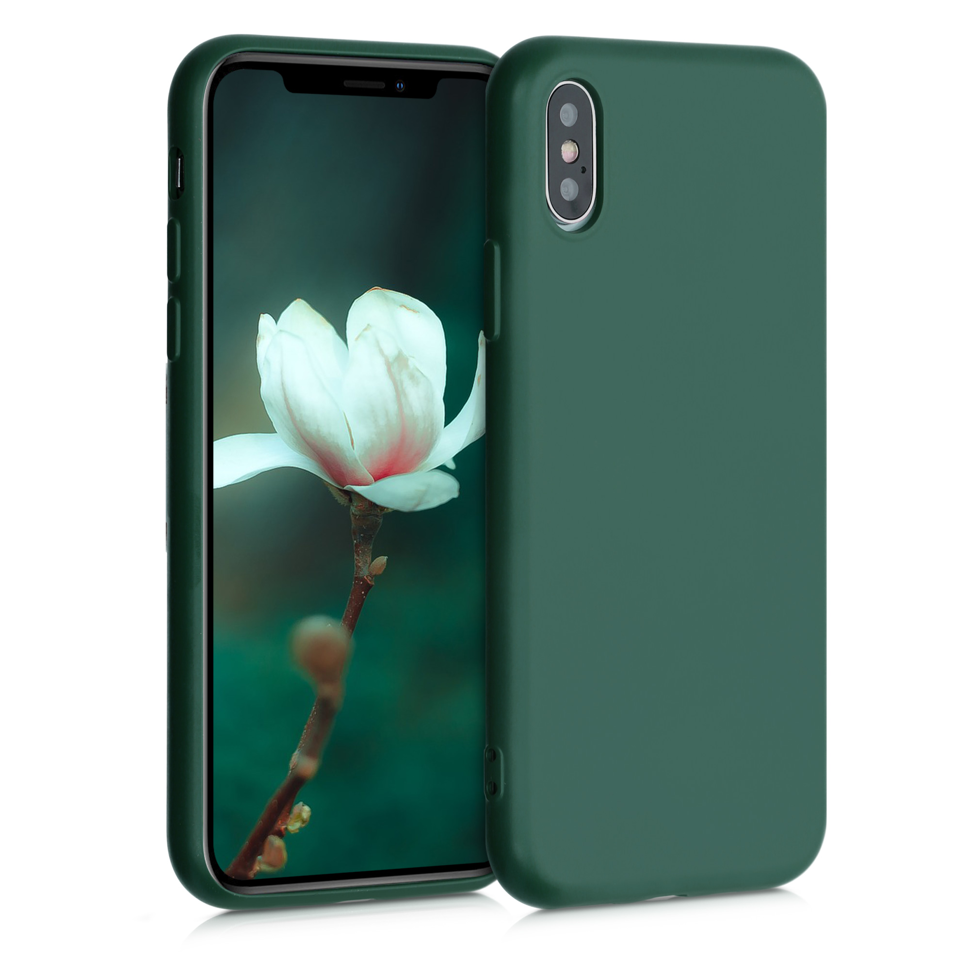kwmobile kryt pro Apple iPhone XS - Slim ochranný TPU silikonový Phone obal - mechově zelená