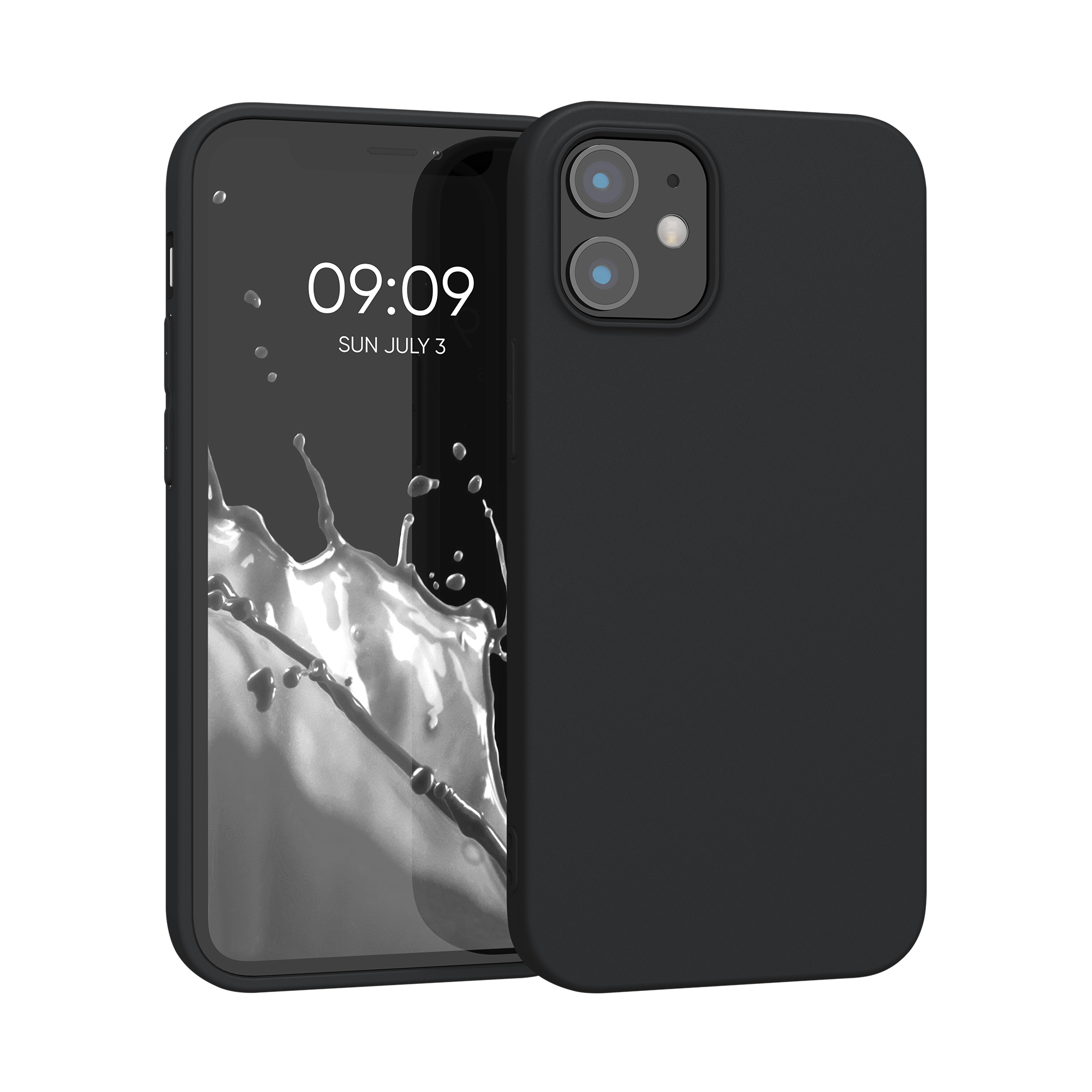 Silikonový kryt kwmobile pro iPhone 12 mini - černá matná