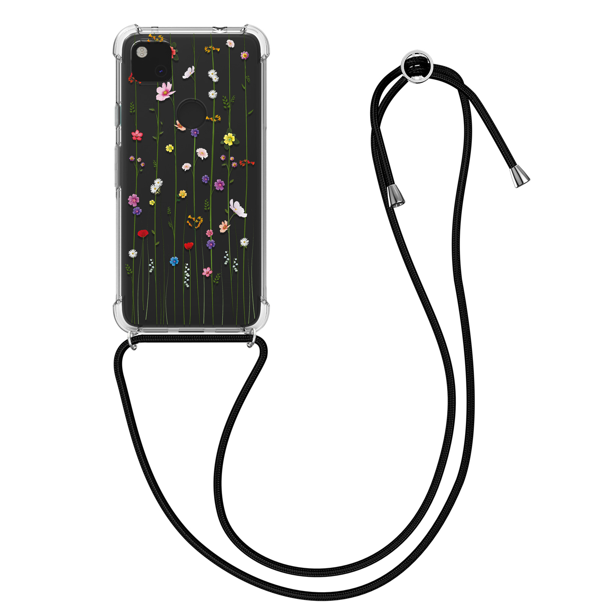 Crossbody kryt kwmobile pro Google Pixel 4a - wildflower vines multicolor / transparent