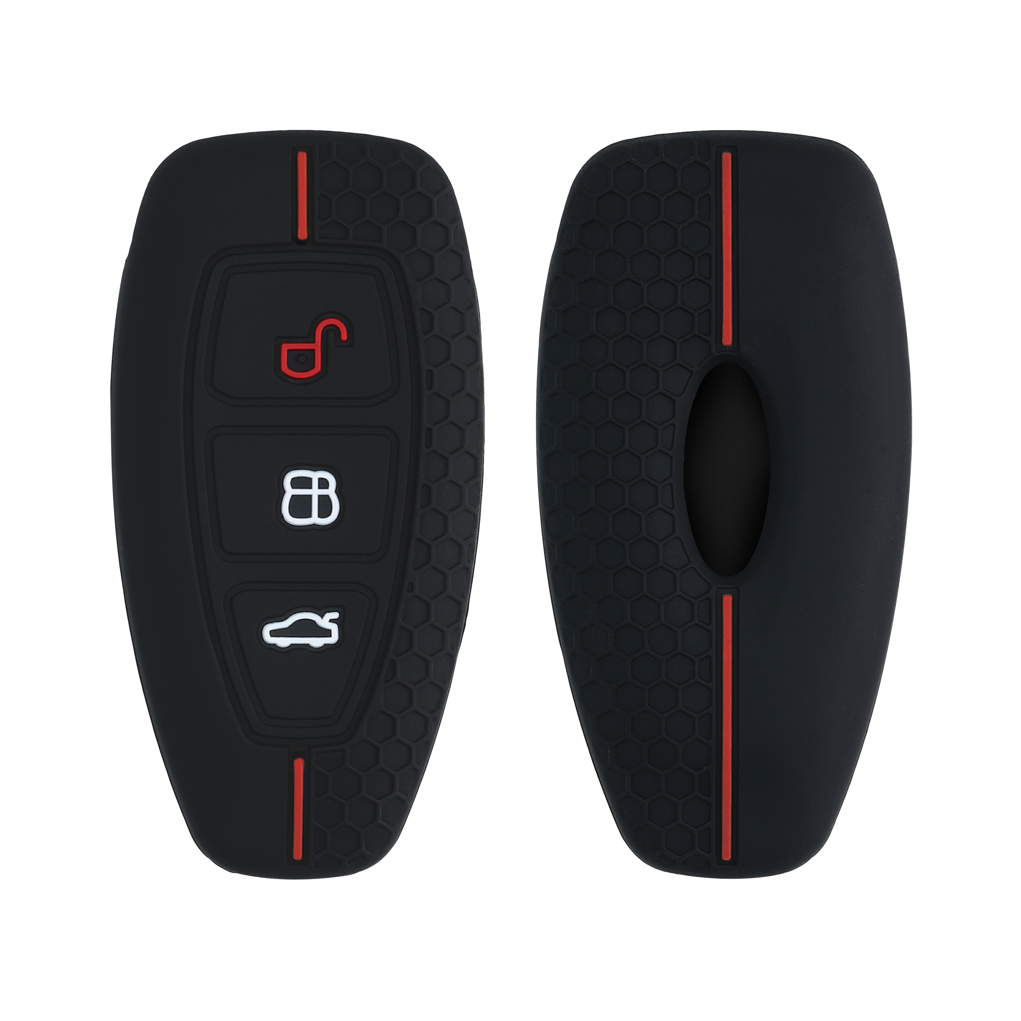 Kryt klíče Ford 3 tlačítka Keyless Go kwmobile černá / červená