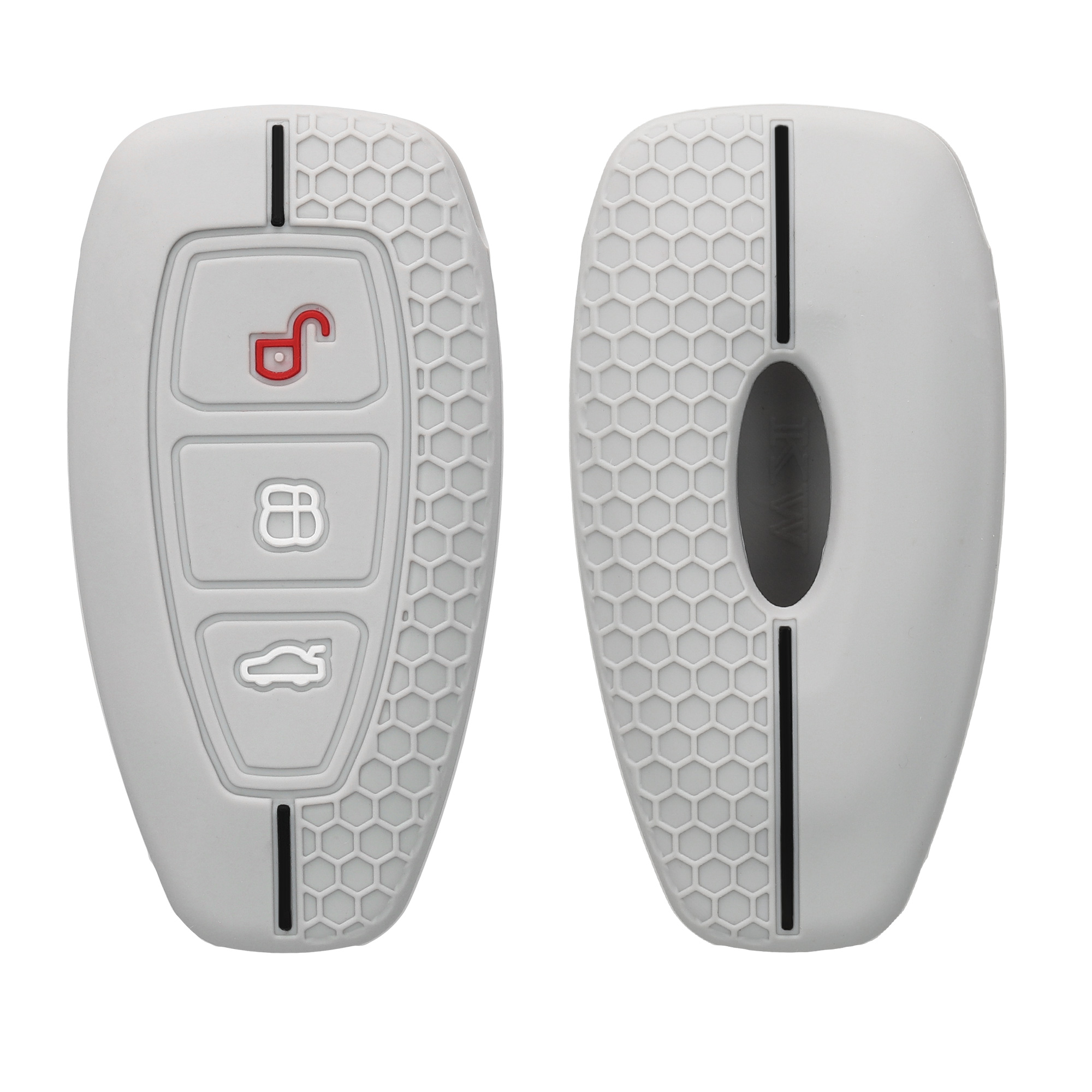 Kryt klíče Ford 3 tlačítka Keyless Go kwmobile světle šedá / čern