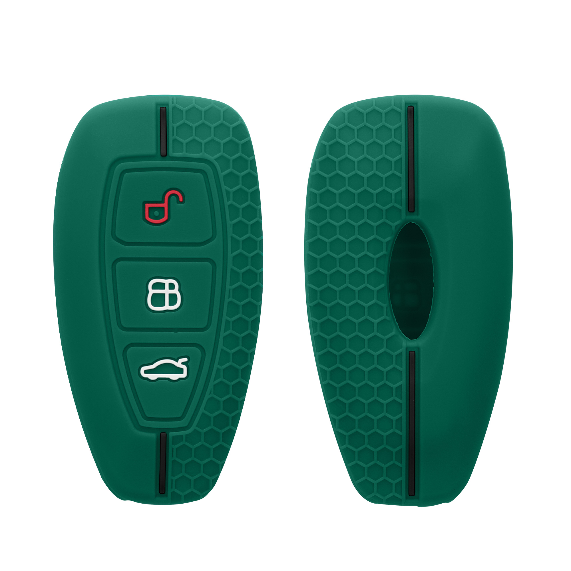 Kryt klíče Ford 3 tlačítka Keyless Go kwmobile tmavě zelená / čer