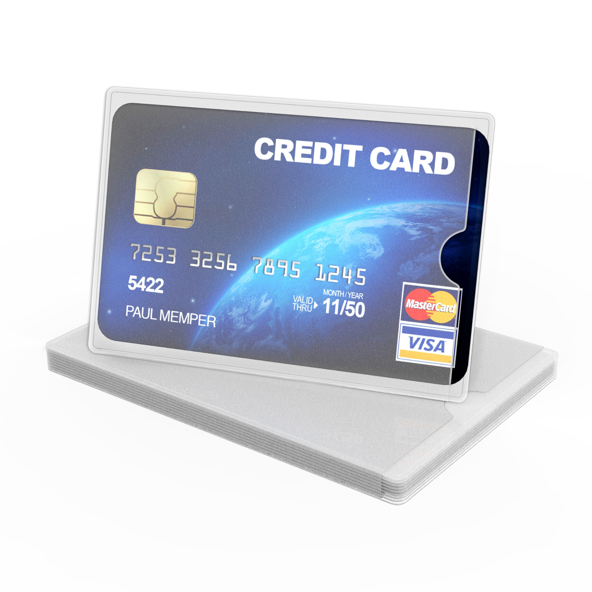 Credit Card Sleeves kwmobile TPU - matný transparentní