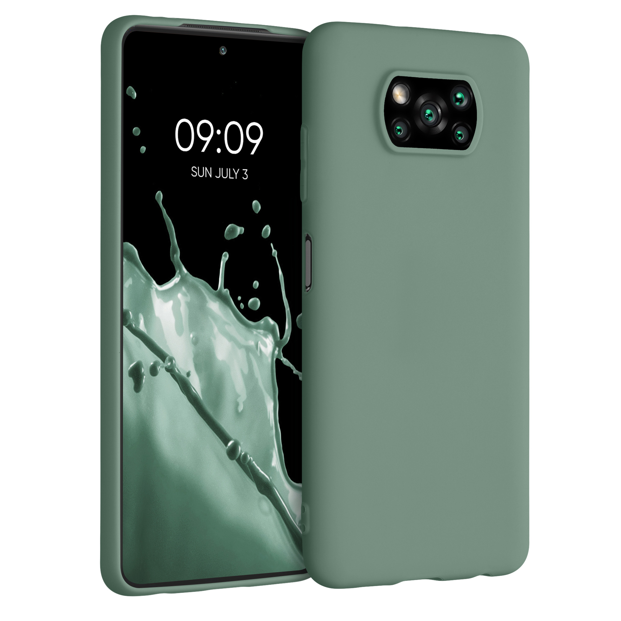 Kryt Xiaomi Poco X3 NFC silikonový TPU lesní zelená kwmobile