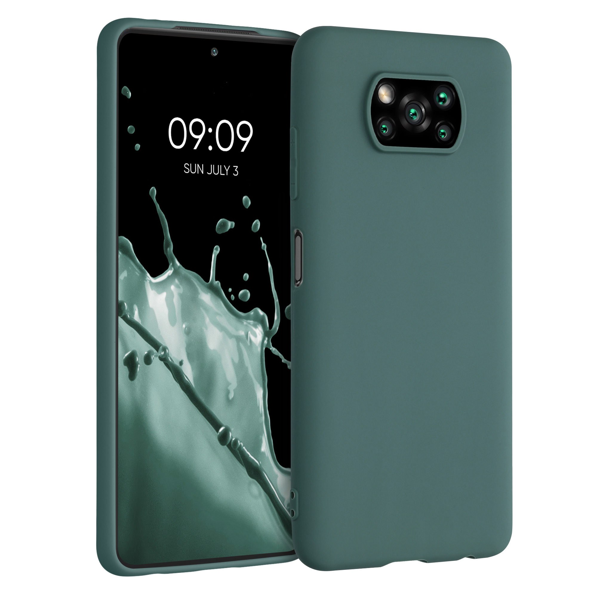 Kryt Xiaomi Poco X3 NFC silikonový TPU modrozelená kwmobile