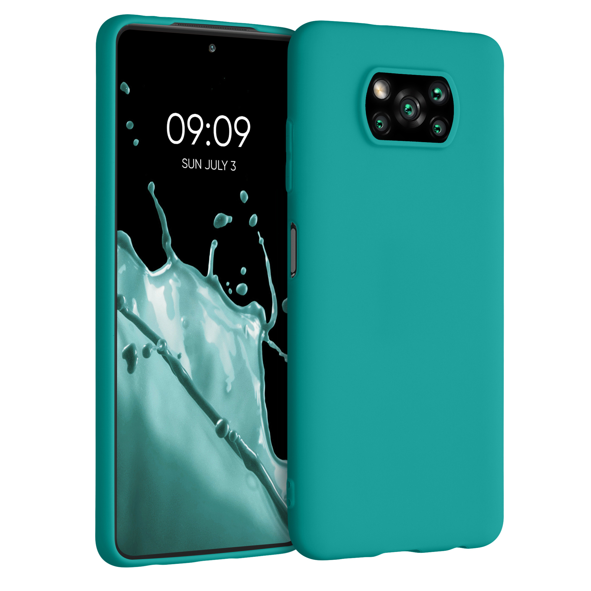 Kryt Xiaomi Poco X3 NFC silikonový TPU modrozelená matná kwmobile