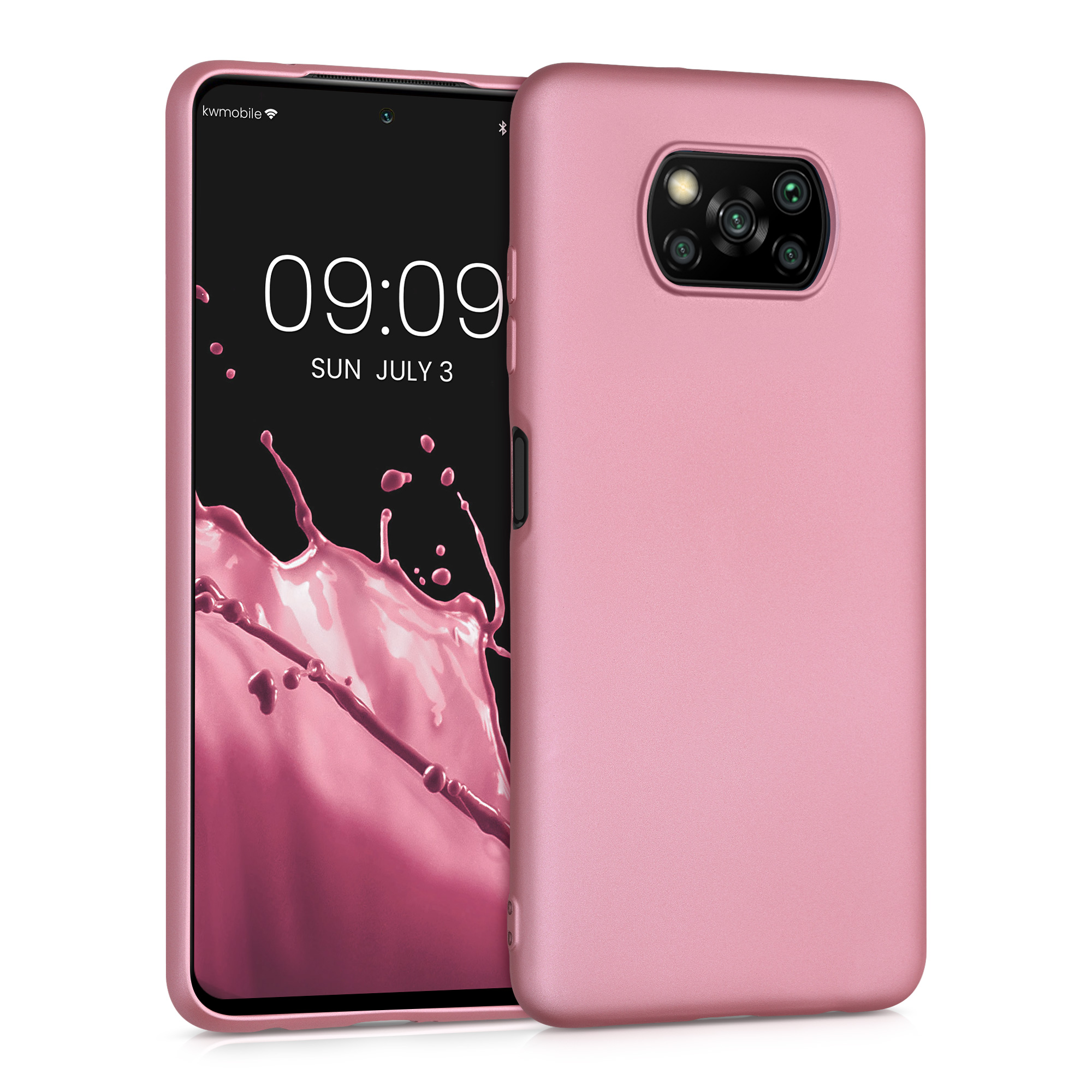 Kryt Xiaomi Poco X3 NFC metalický TPU metalická růžovo-zlatá kwmobile