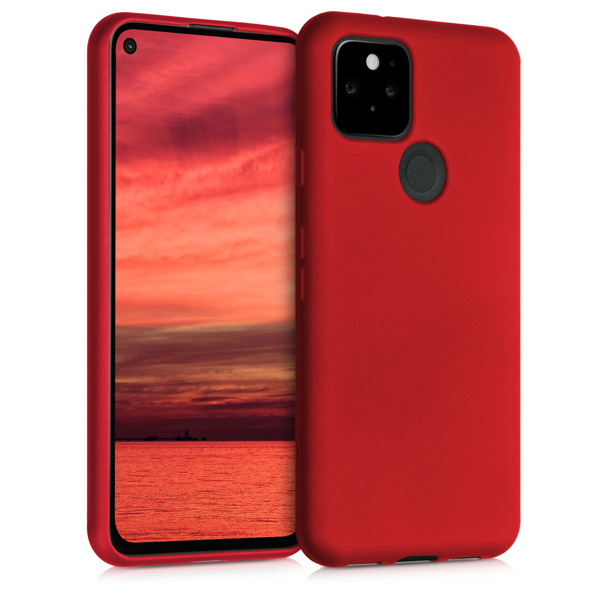 Zadní kryt kwmobile pro Google Pixel 5 - metalická tmavě červená