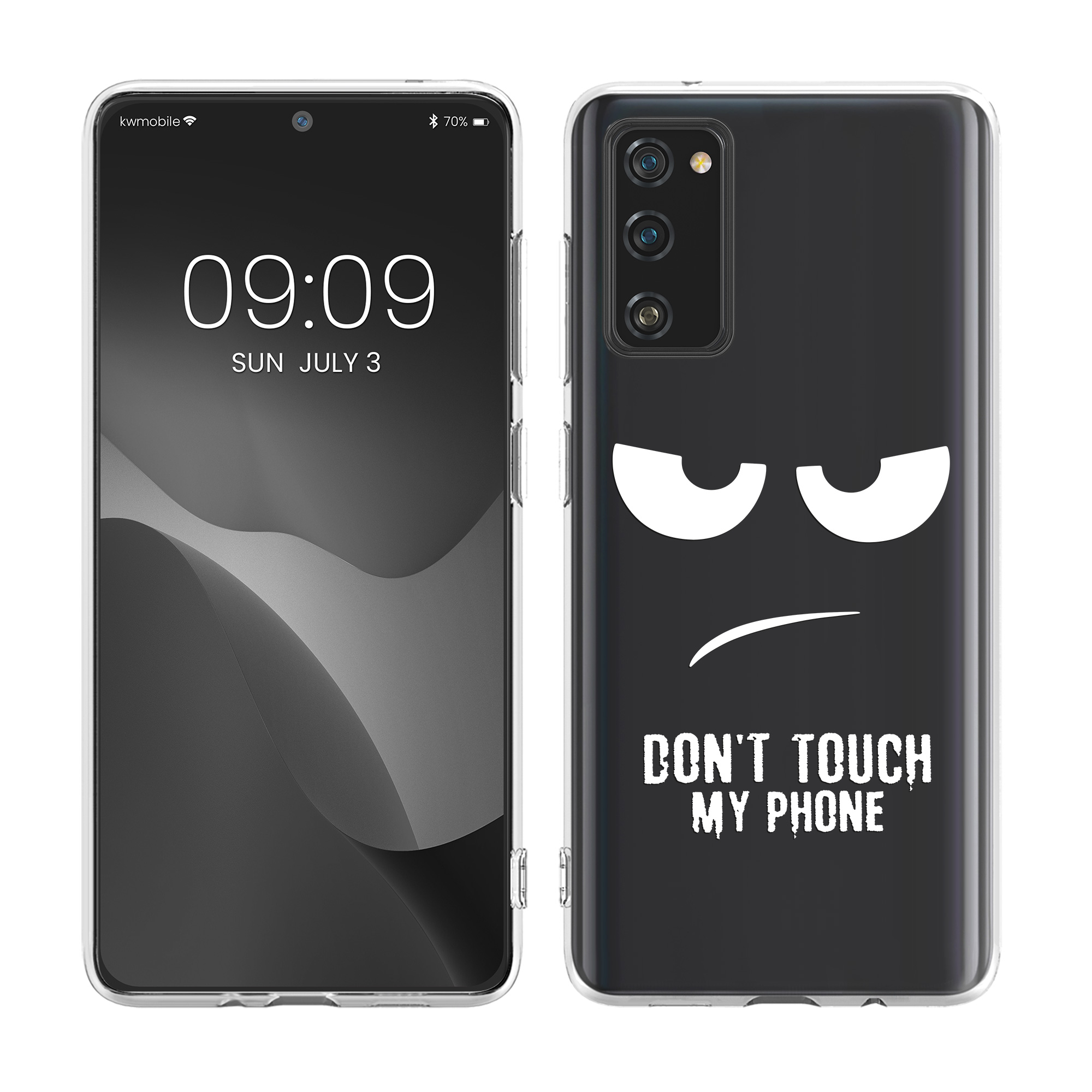 Čirý kryt na mobil Samsung Galaxy S20 FE - kwmobile, motiv „nesahej na můj telefon“