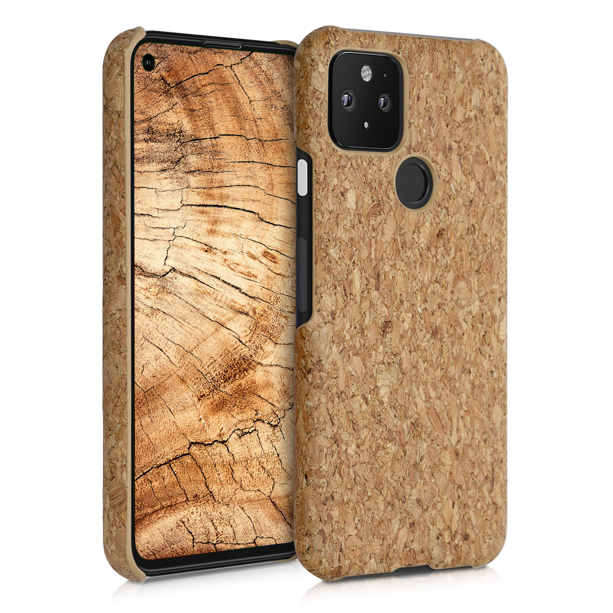 Korkový kryt pro Google Pixel 5 kwmobile ‑ světle hnědá