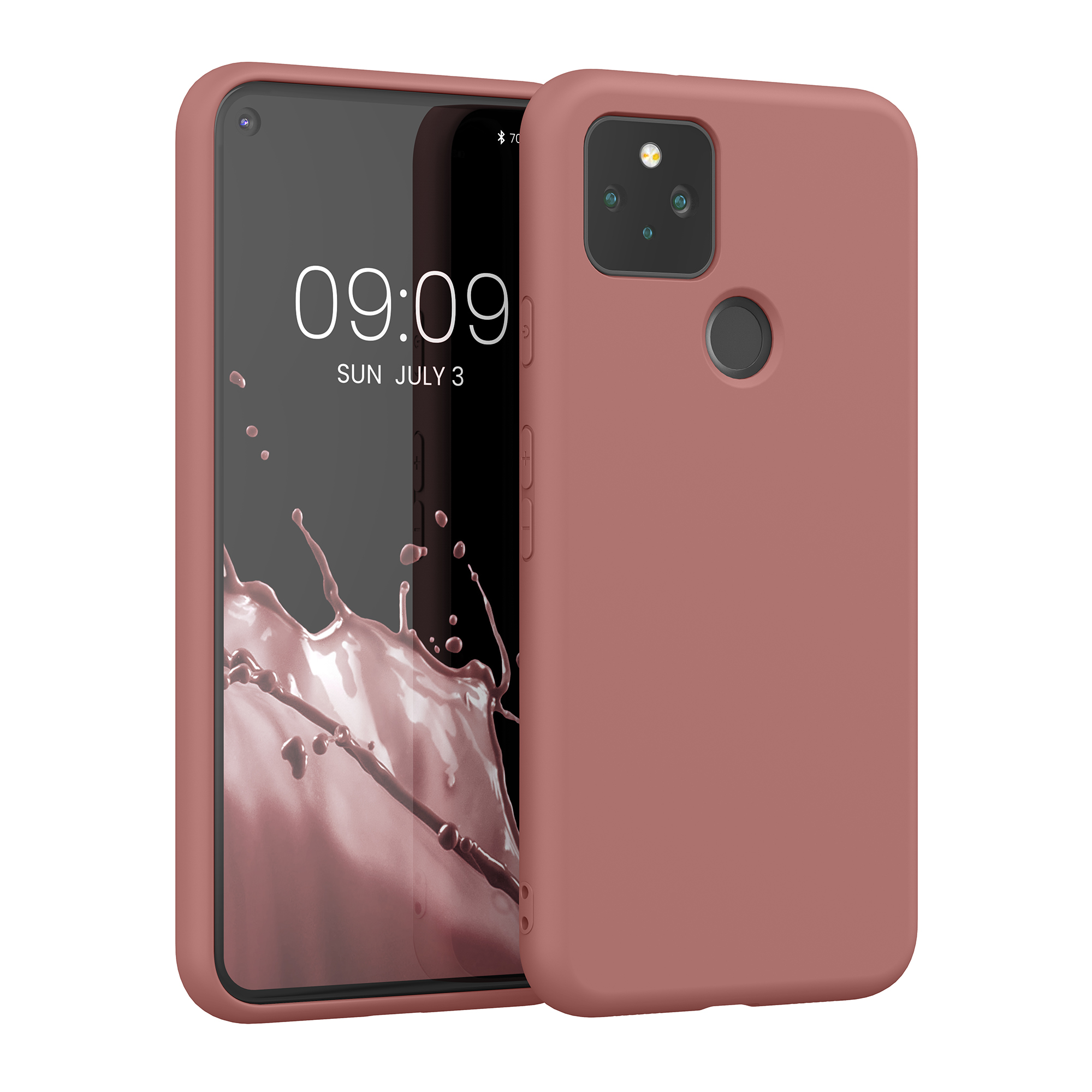 Pouzdro pro Google Pixel 5 kwmobile tenké ochranné silikonové - zimní růže