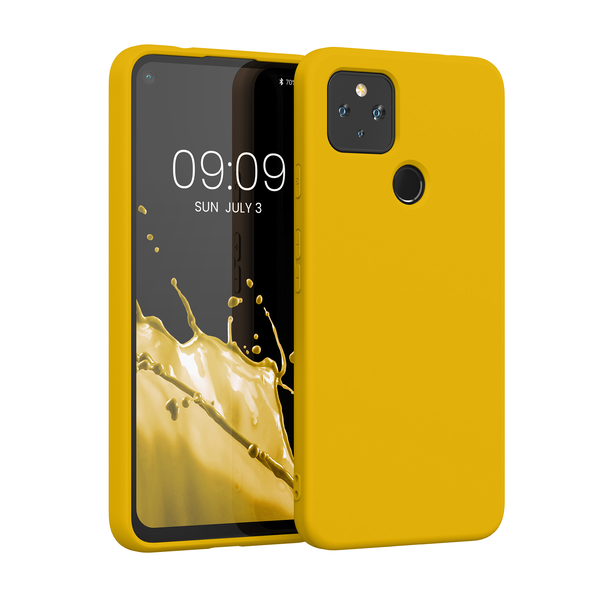 Pouzdro pro Google Pixel 4a 5G kwmobile tenké ochranné silikonové - zářivě žlutá