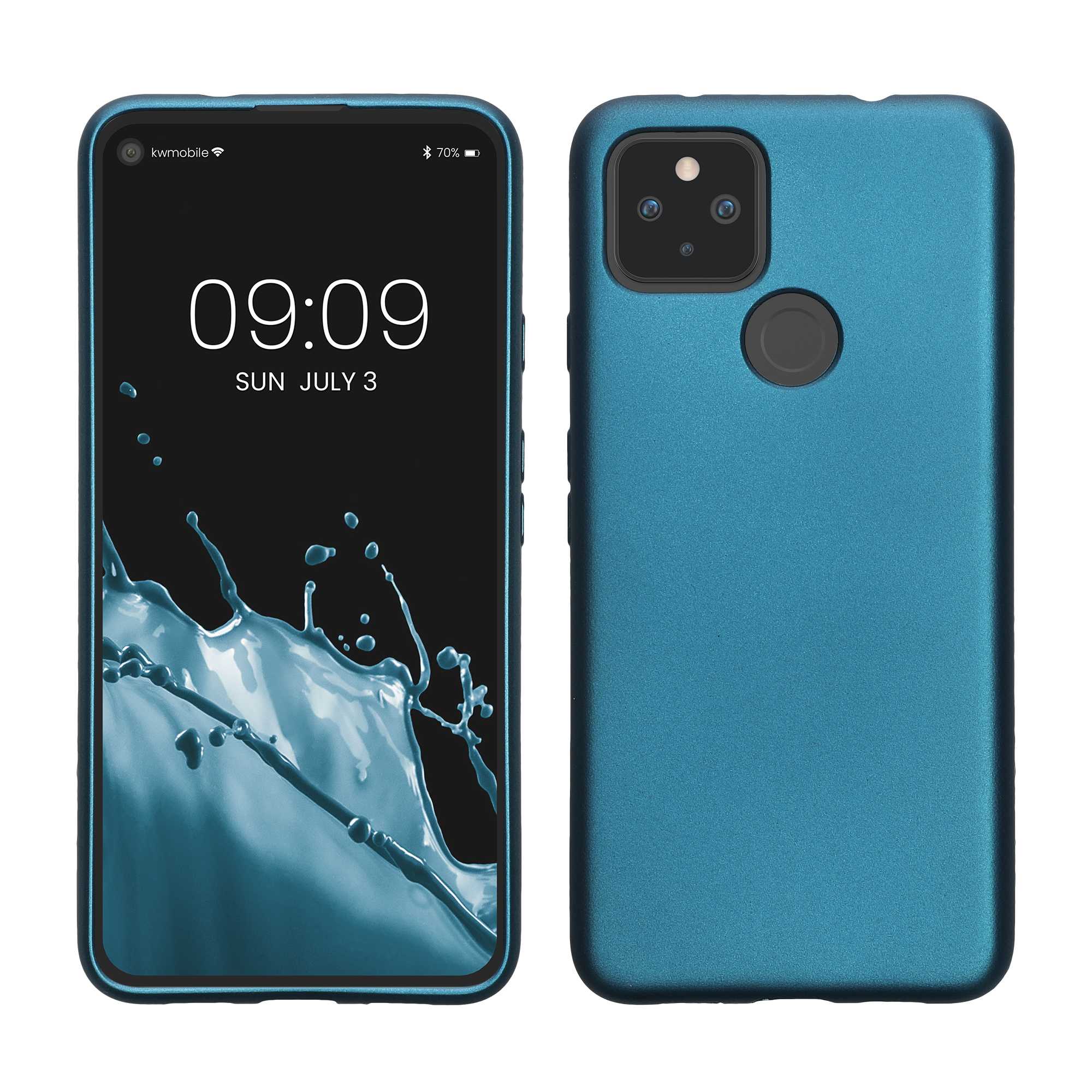 Zadní kryt kwmobile pro Google Pixel 4a - metalická karibská modrá