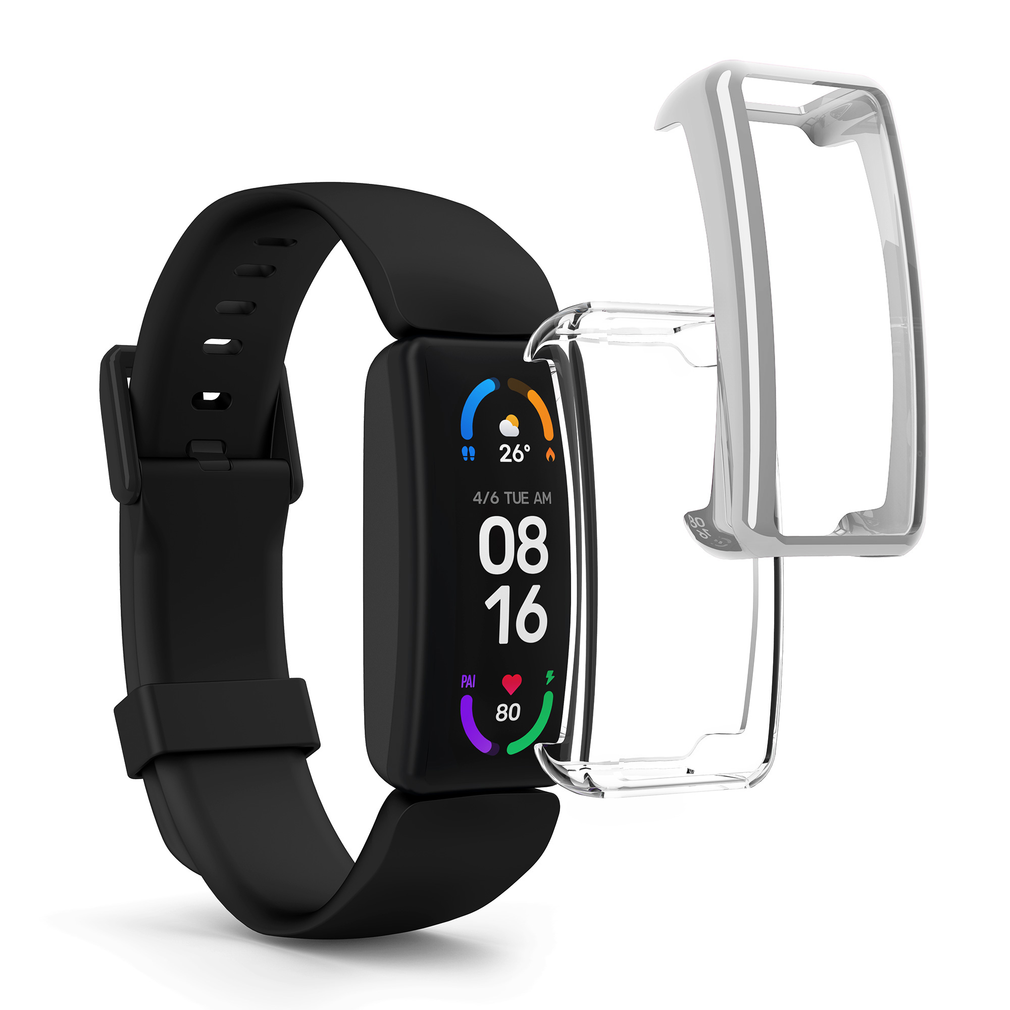 2x Ochranný obal na fitness tracker kwmobile pro Fitbit Inspire 3 / Inspire 2 / Ace 3 - čirá