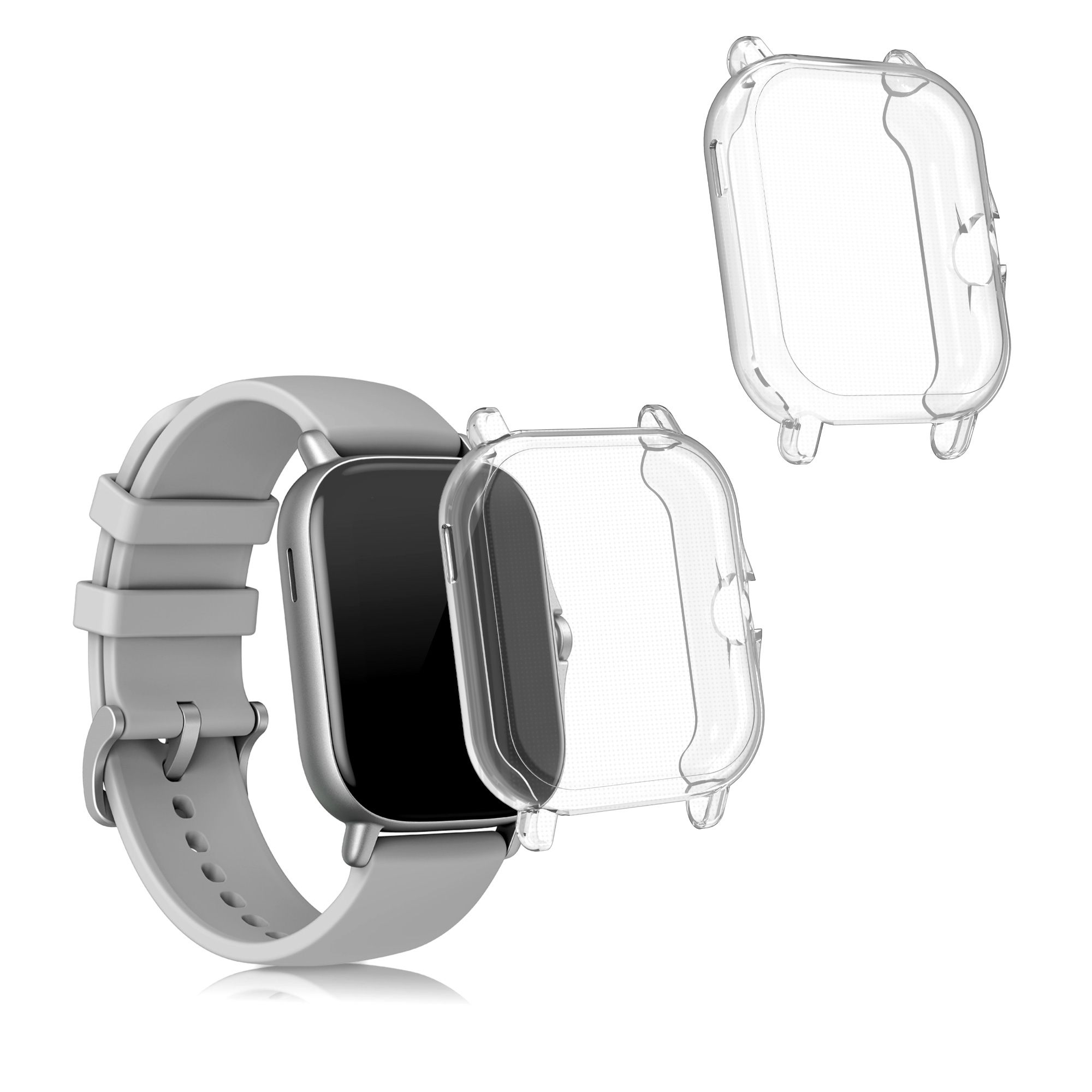 2x obal s ochranným sklem pro Huami Amazfit GTS 2 / Amazfit GTS 2e kwmobile silikonové - transparentní