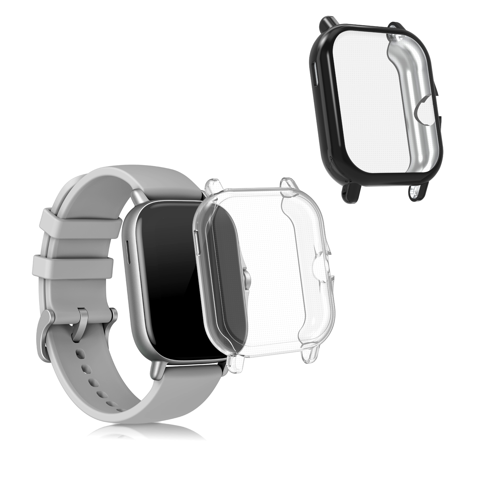 Sada 2 krytů s ochranou displeje pro Huami Amazfit GTS 3 / GTS 2 / GTS 2e kwmobile - černá a transparentní 