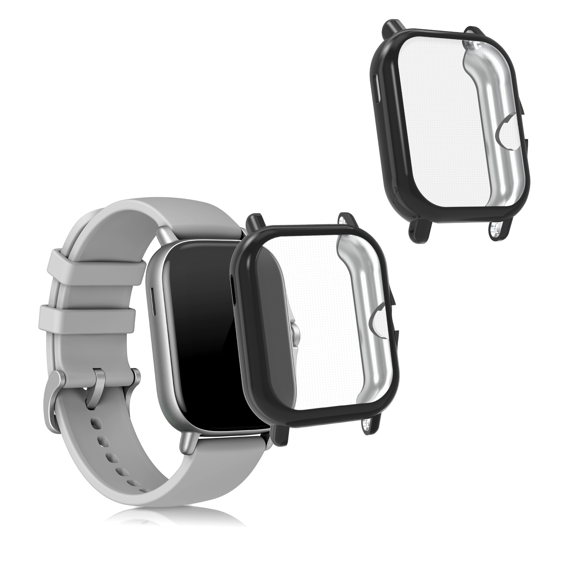 Sada 2 krytů s ochranou displeje pro Huami Amazfit GTS 3 / GTS 2 / GTS 2e kwmobile - černá 